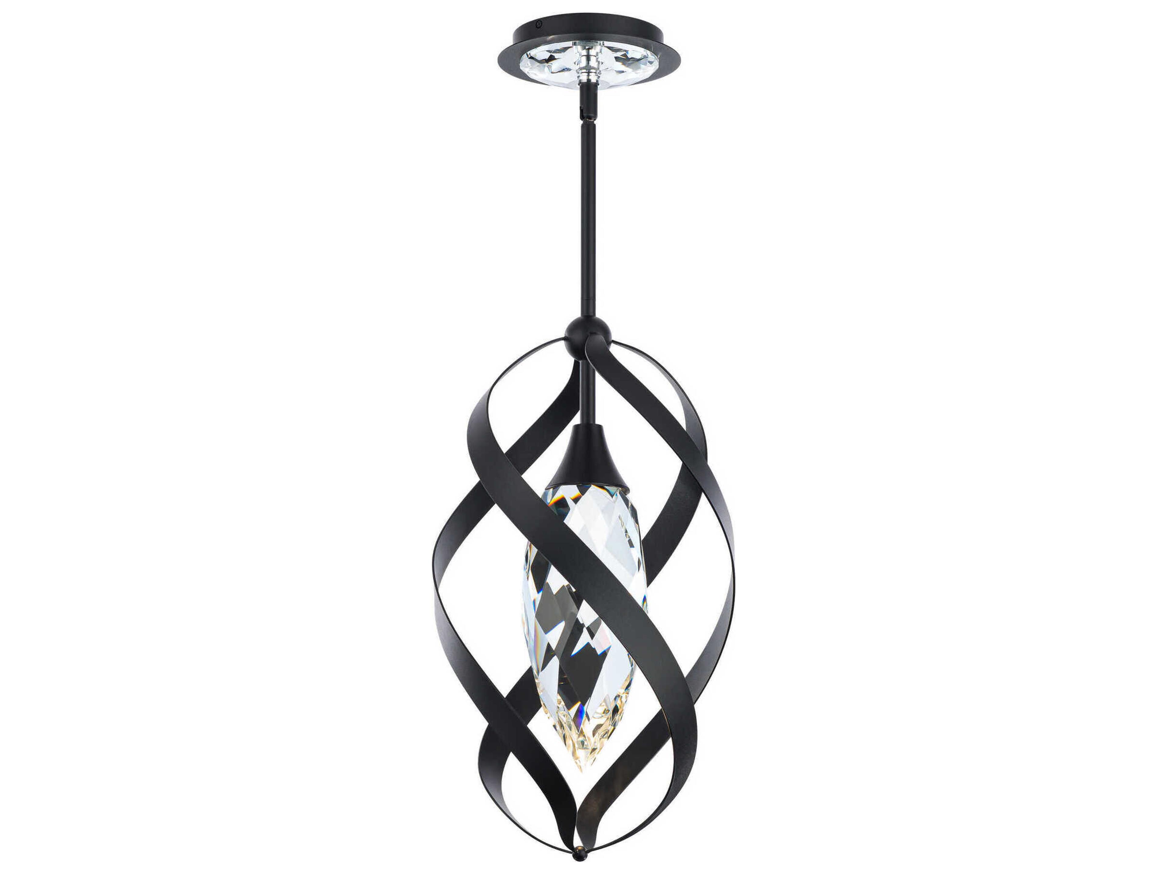 Schonbek Solan 1-Light Black Geometric Mini Pendant