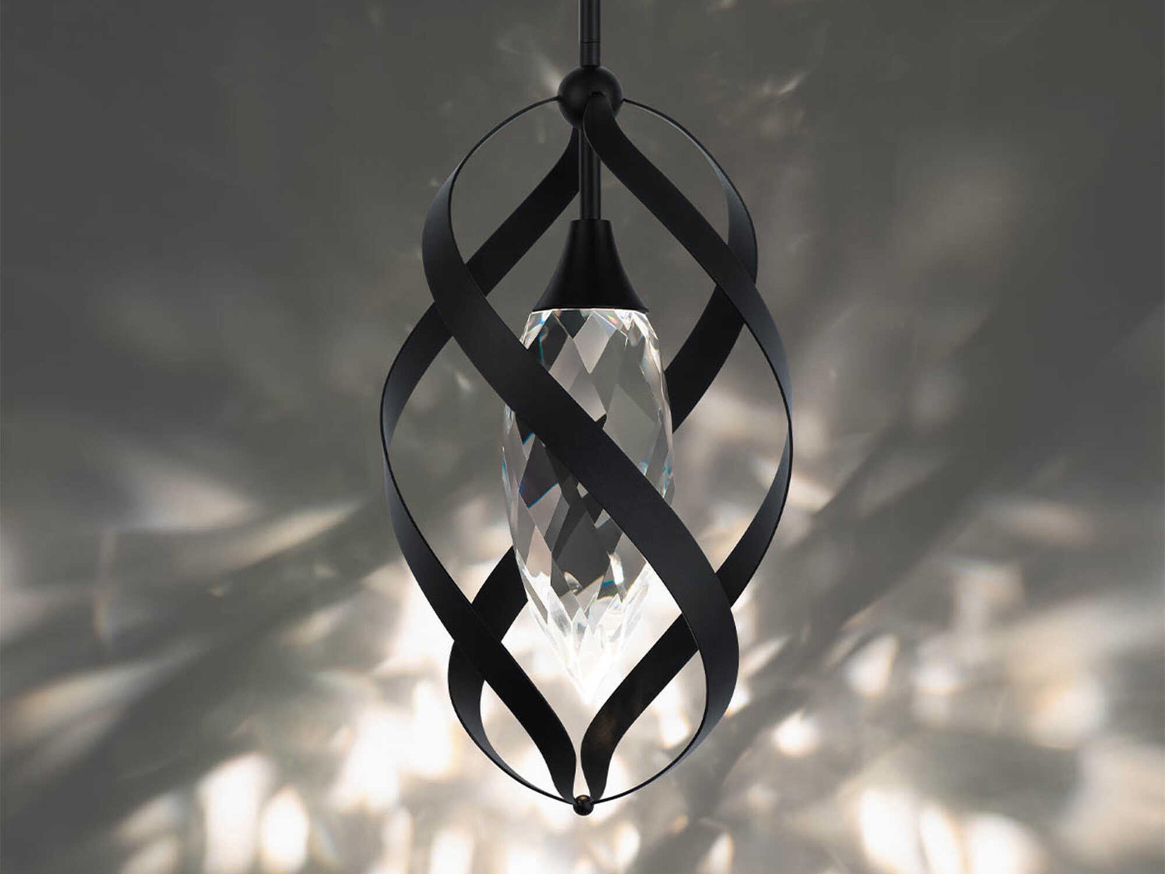 Schonbek Solan 1-Light Black Geometric Mini Pendant