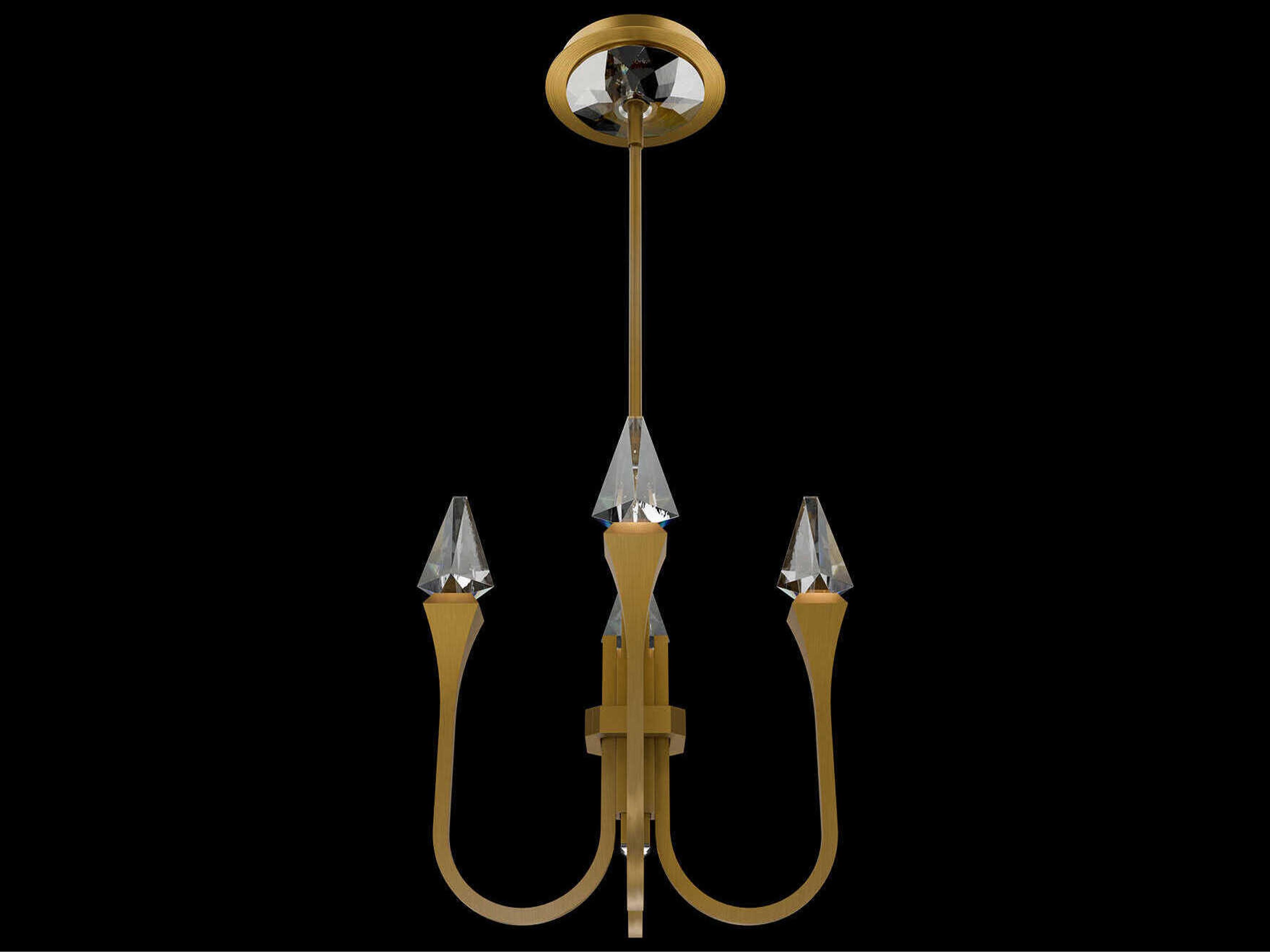 Plumeria Aged Brass Chandelier
