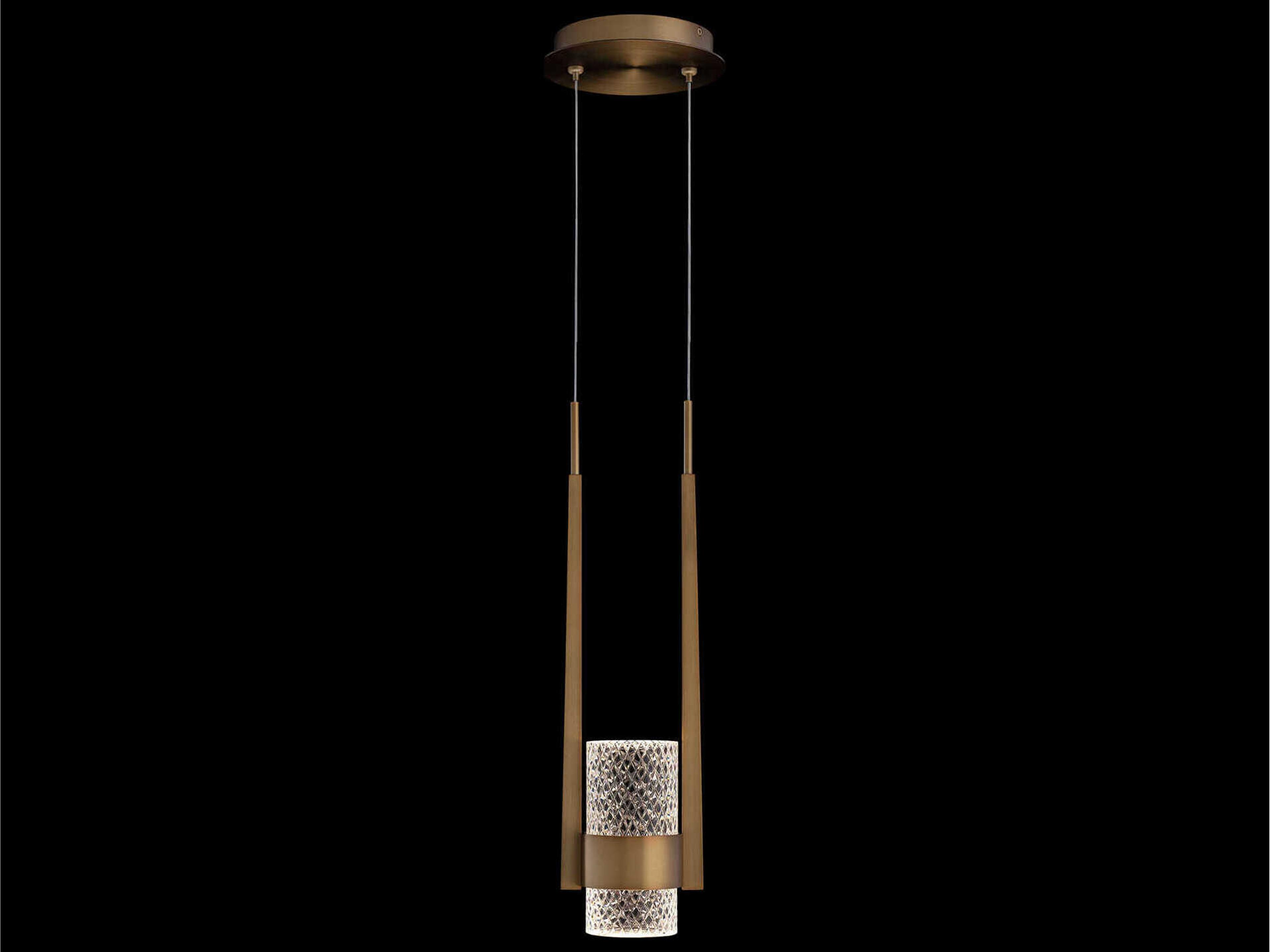 Schonbek Cadenza Aged Brass Cylinder Mini Pendant