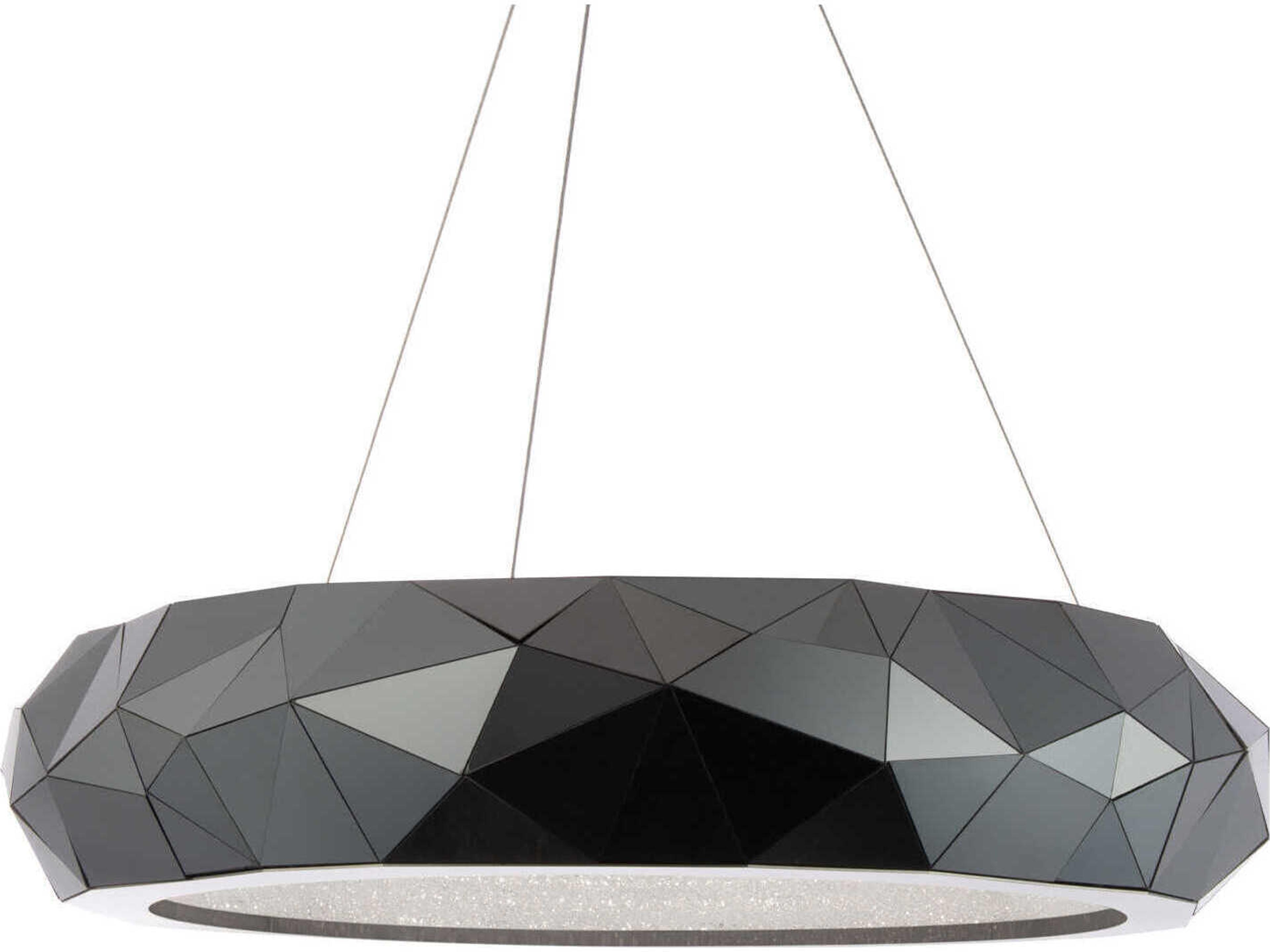 Mosaic 1-Light Black Stainless Steel Geometric Pendant