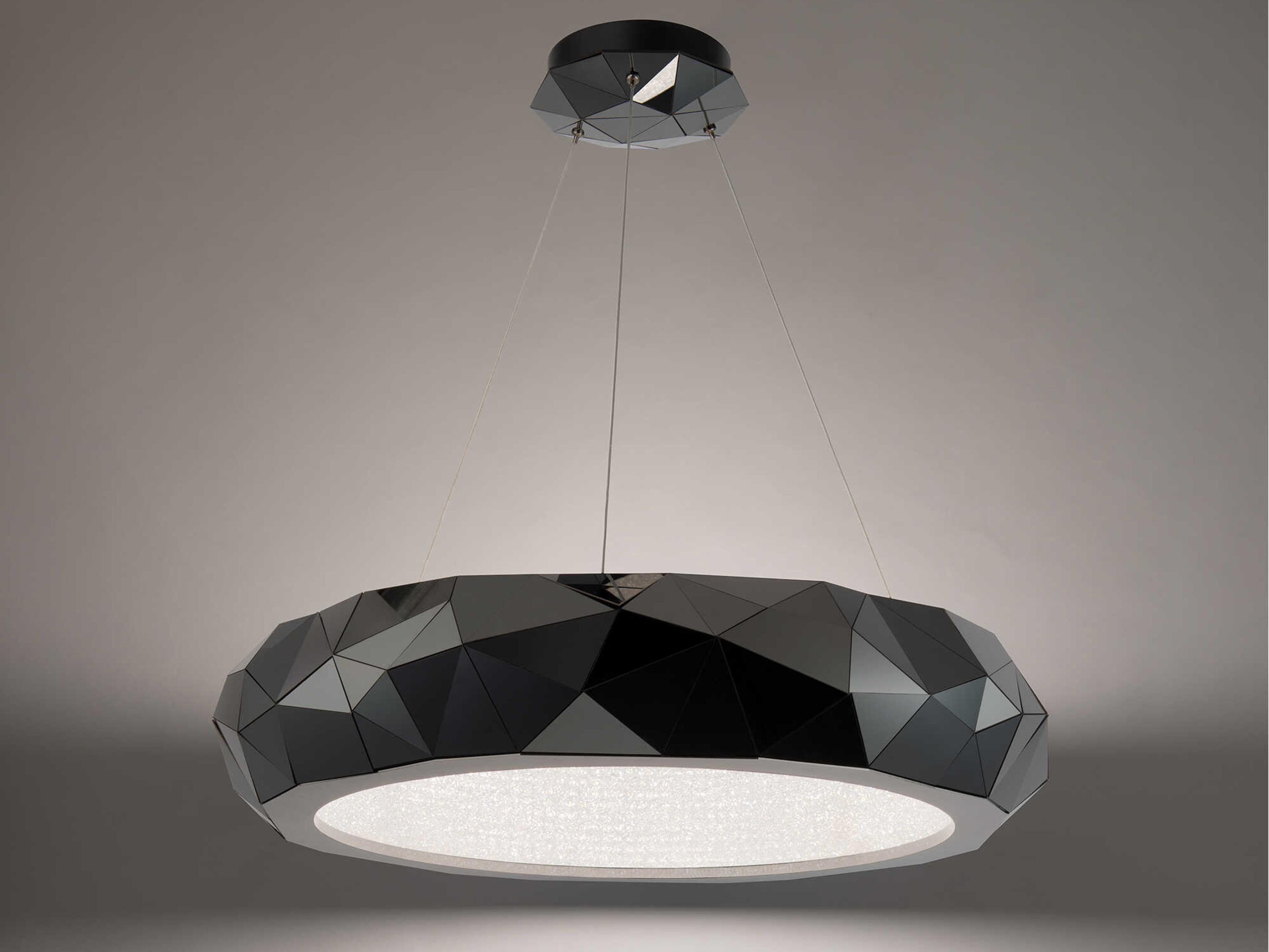 Schonbek Mosaic 1-Light Black Stainless Steel Geometric Pendant