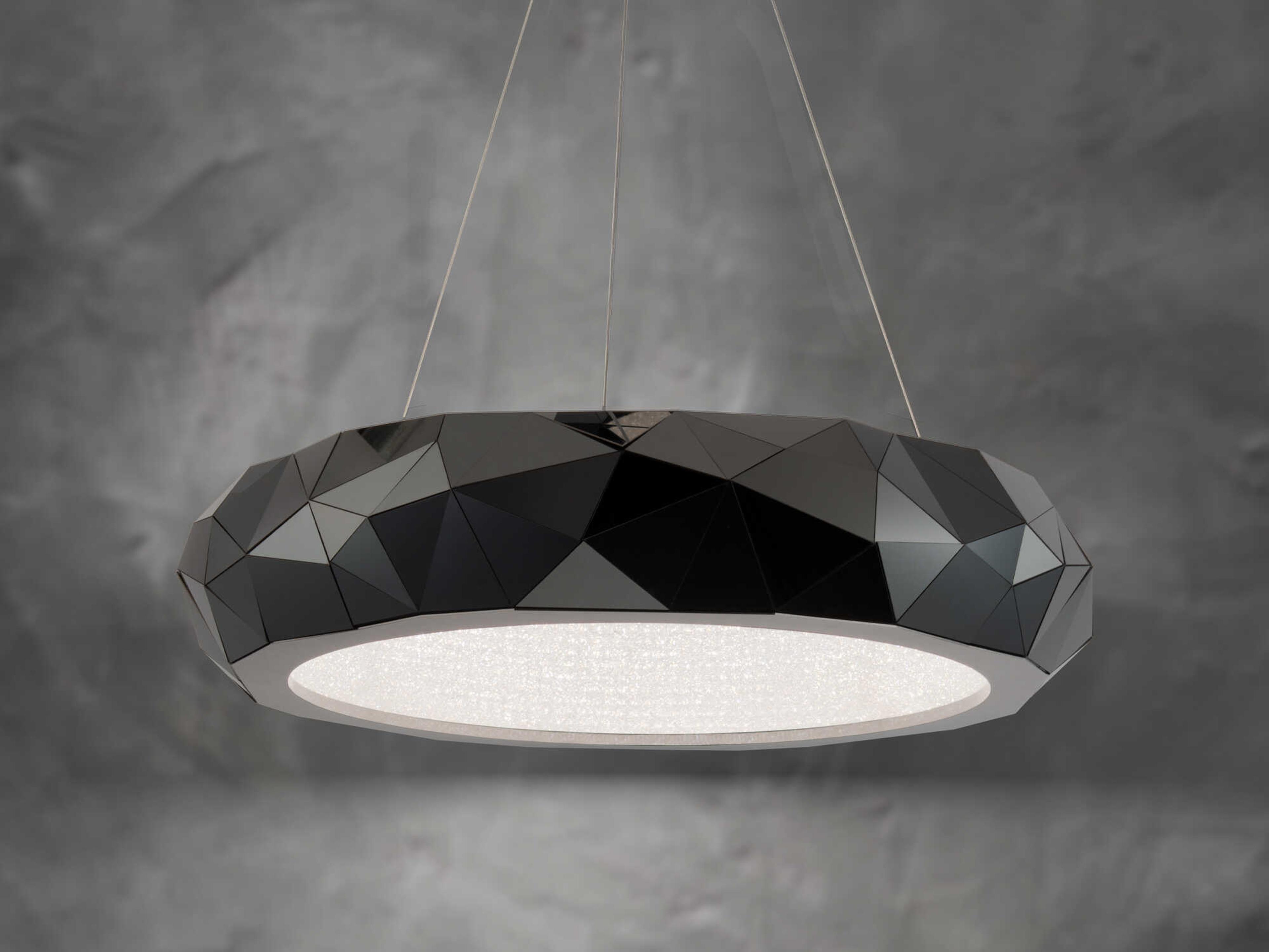 Schonbek Mosaic 1-Light Black Stainless Steel Geometric Pendant