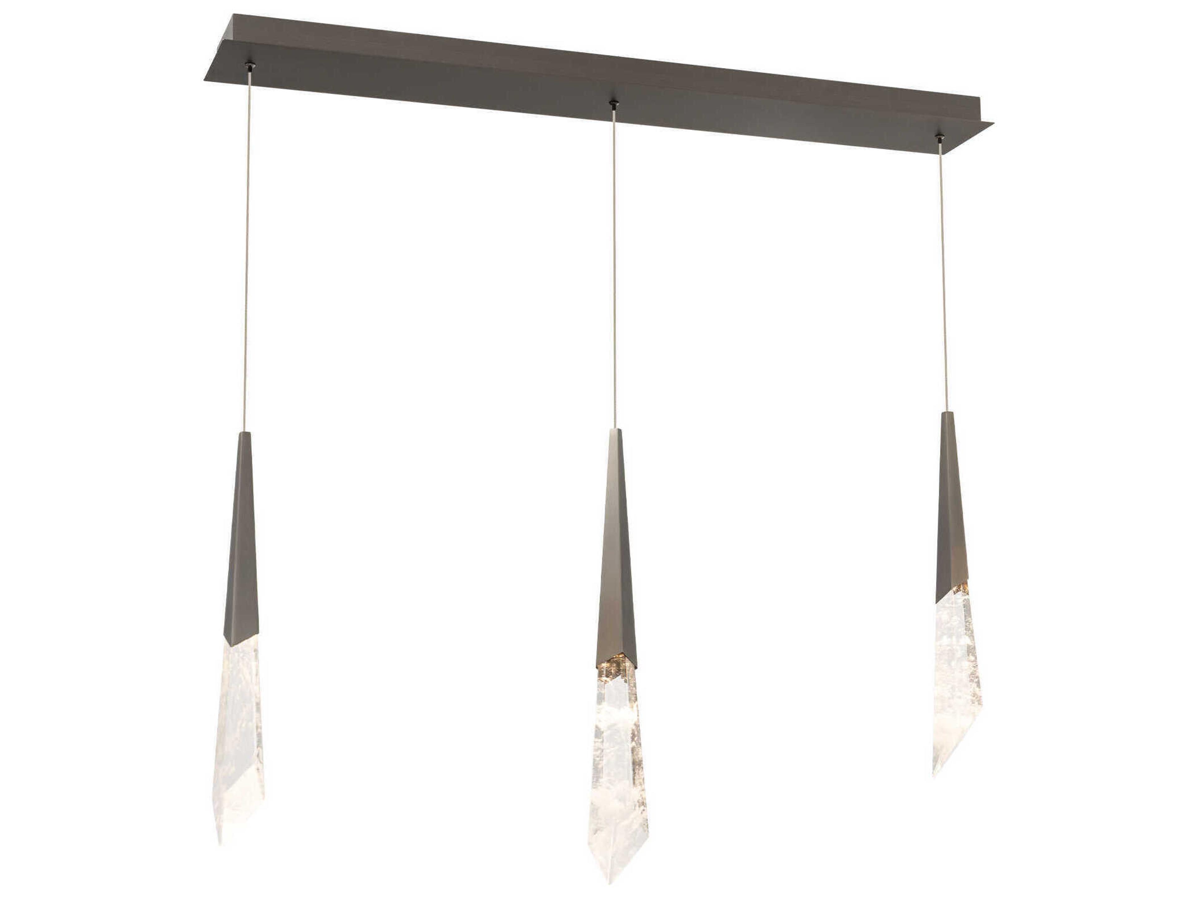 Solitude 3-Light Antique Nickel Linear Island Pendant