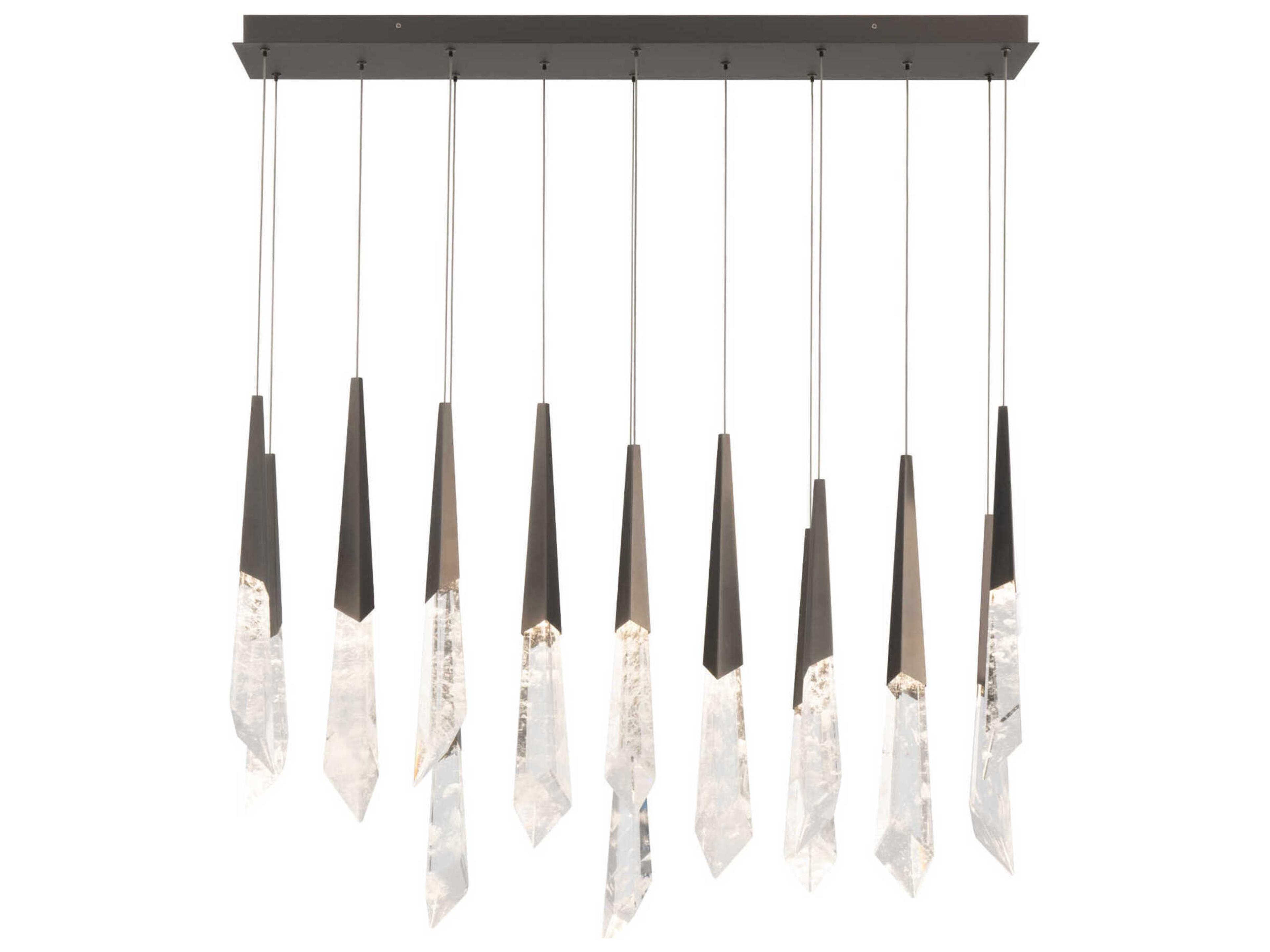 Solitude 14-Light Antique Nickel Linear Island Pendant