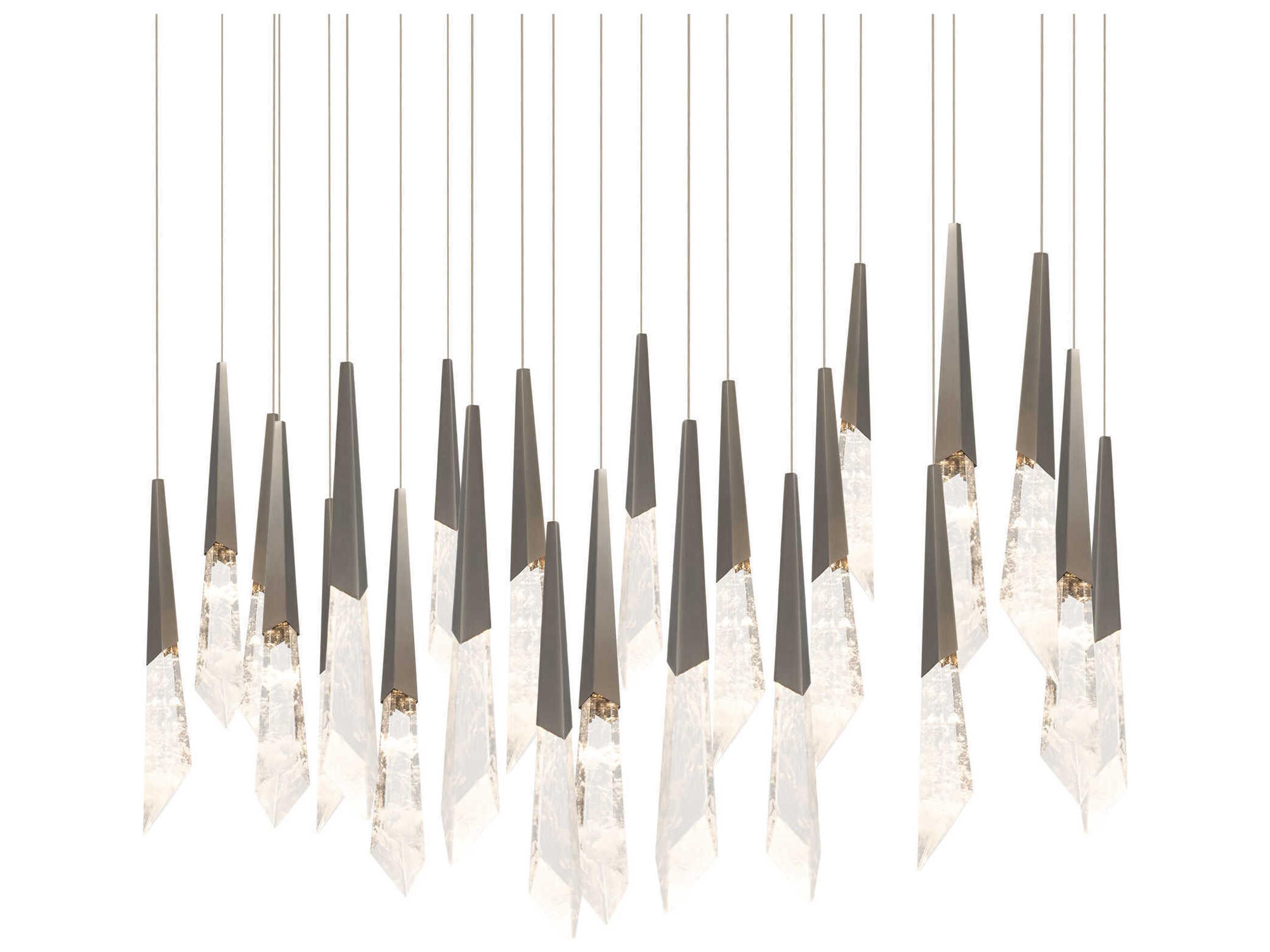 Solitude 23-Light Antique Nickel Linear Island Pendant