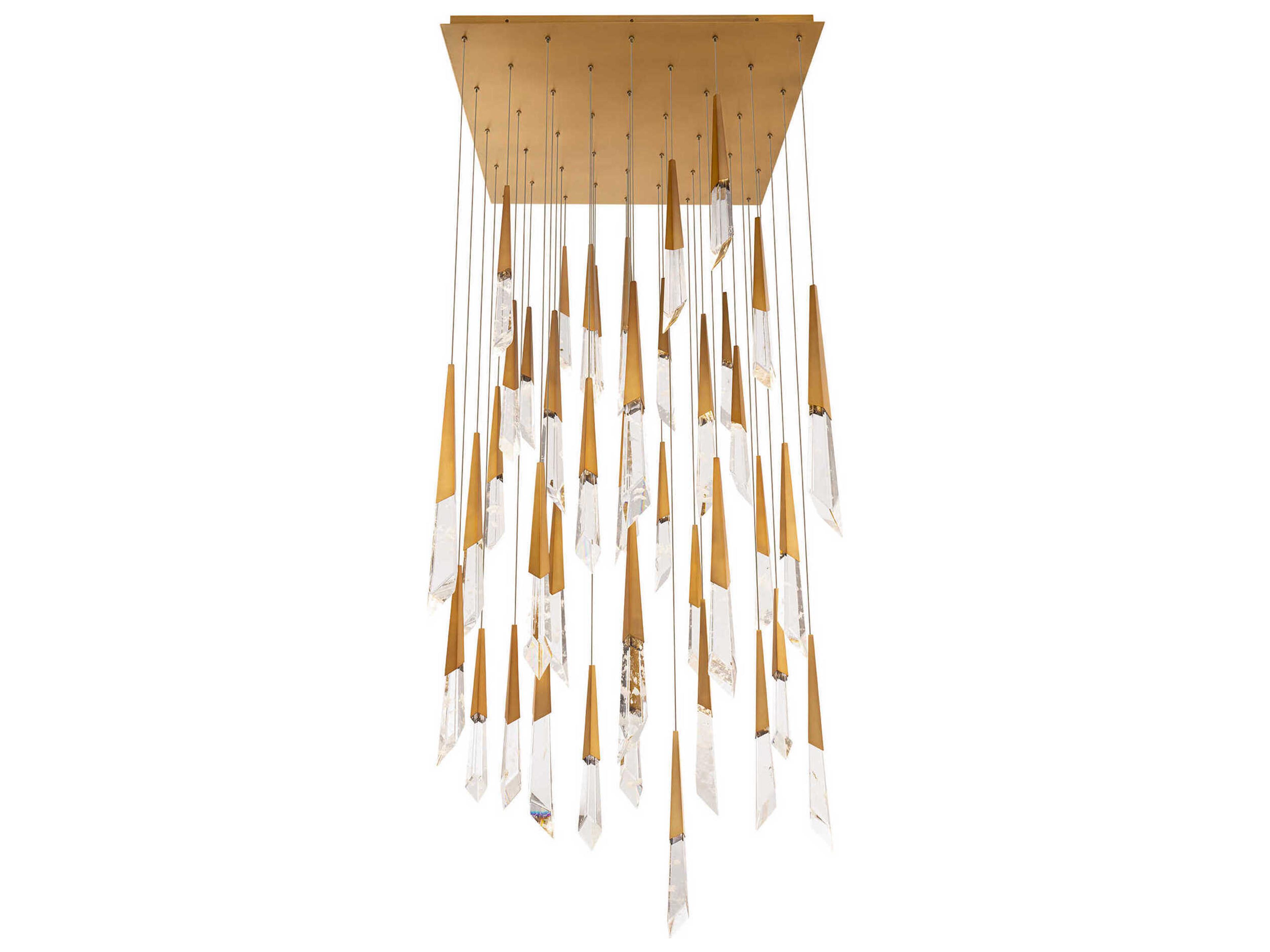 Schonbek Solitude 41-Light Aged Brass Linear Pendant