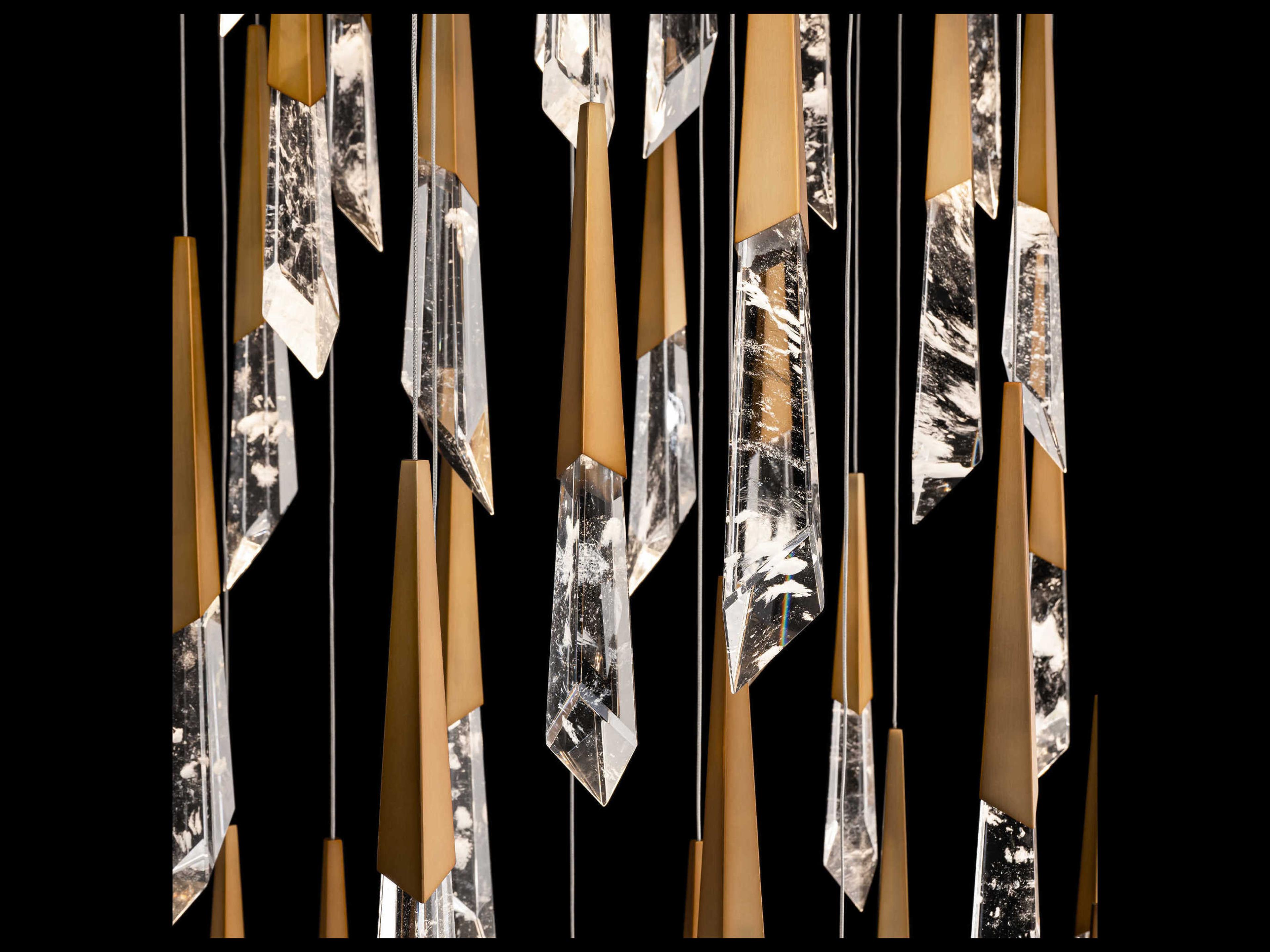 Schonbek Solitude 41-Light Aged Brass Linear Pendant