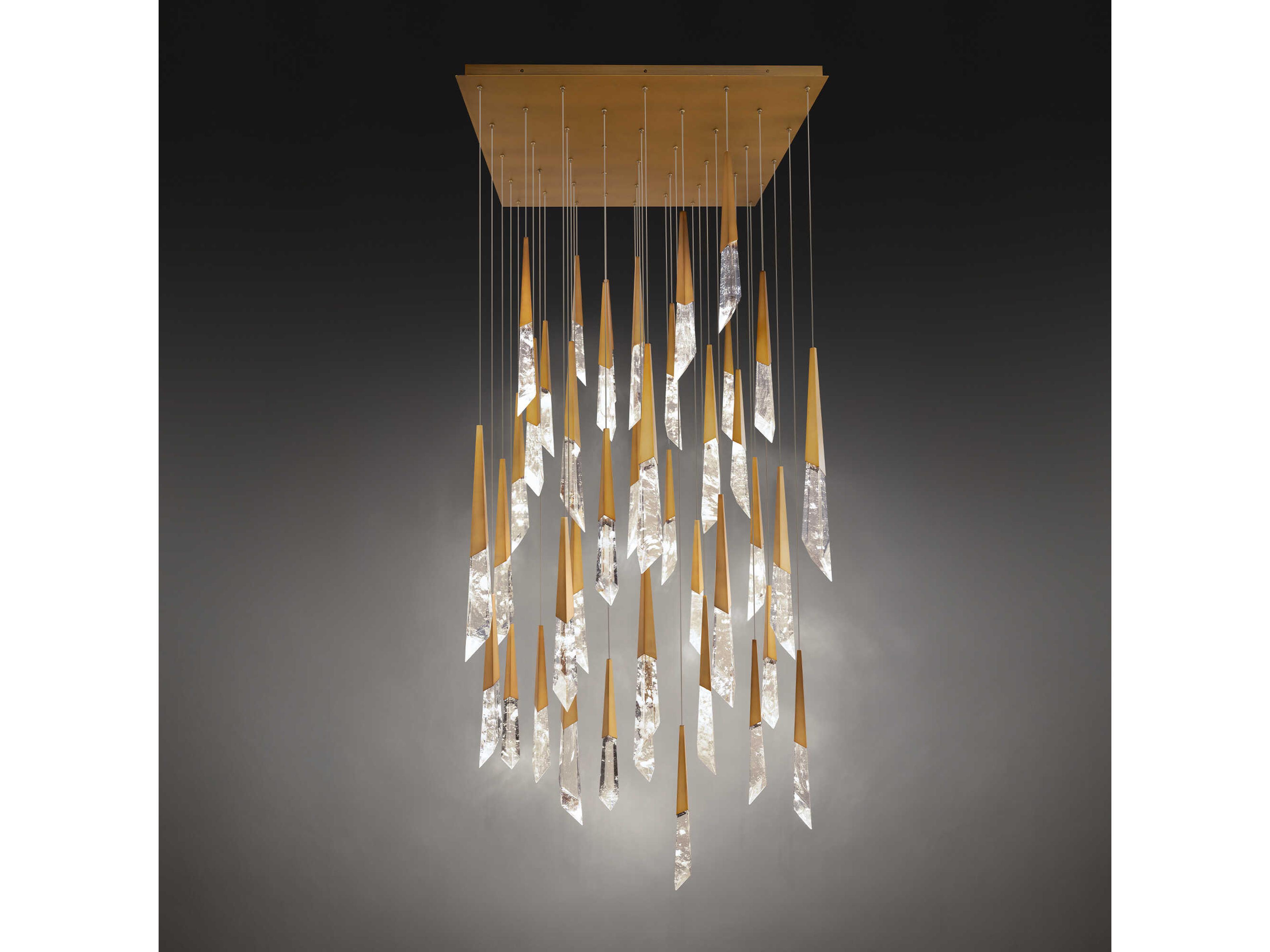 Schonbek Solitude 41-Light Aged Brass Linear Pendant