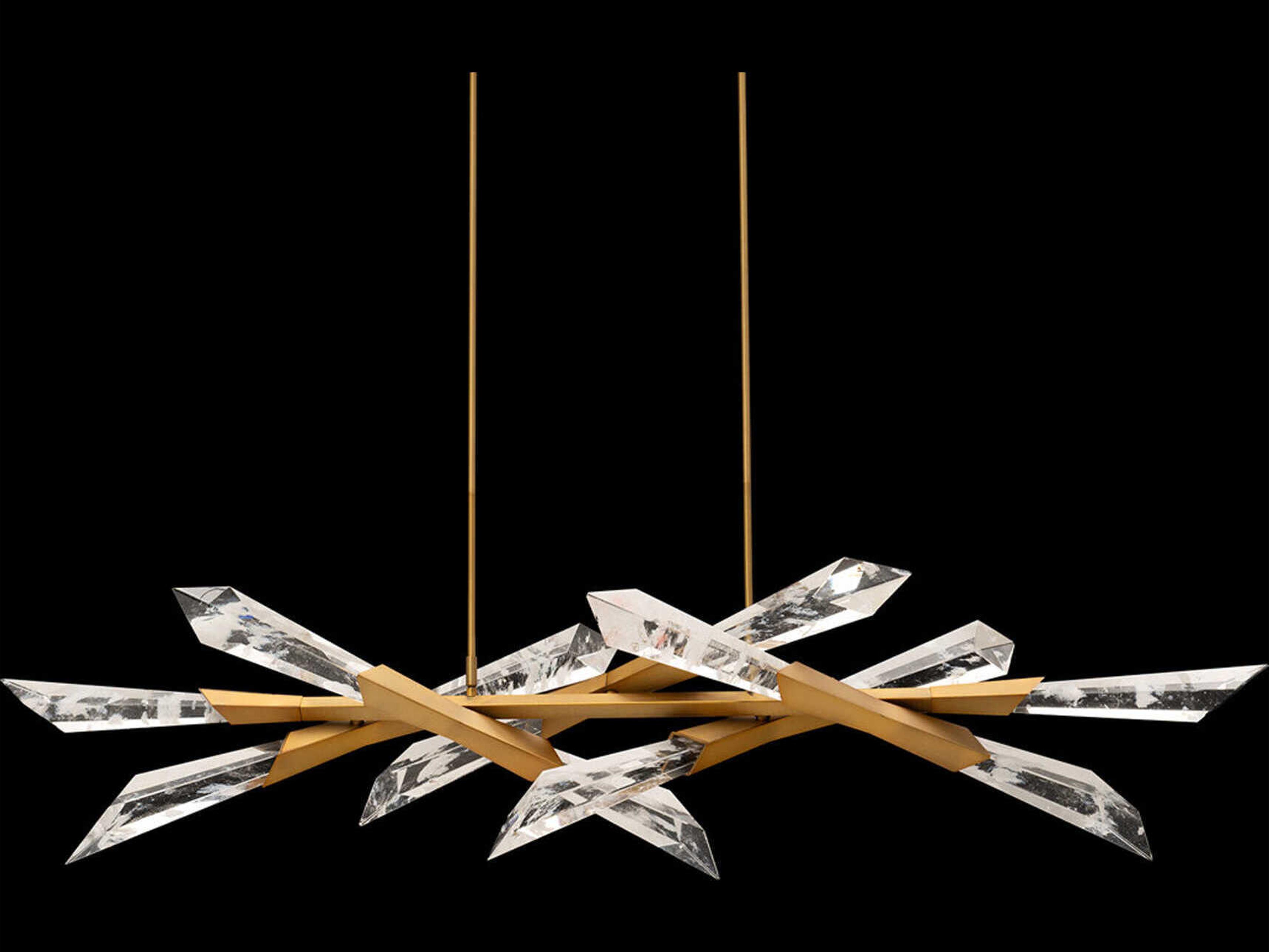 Solitude 12-Light Aged Brass Linear Island Pendant