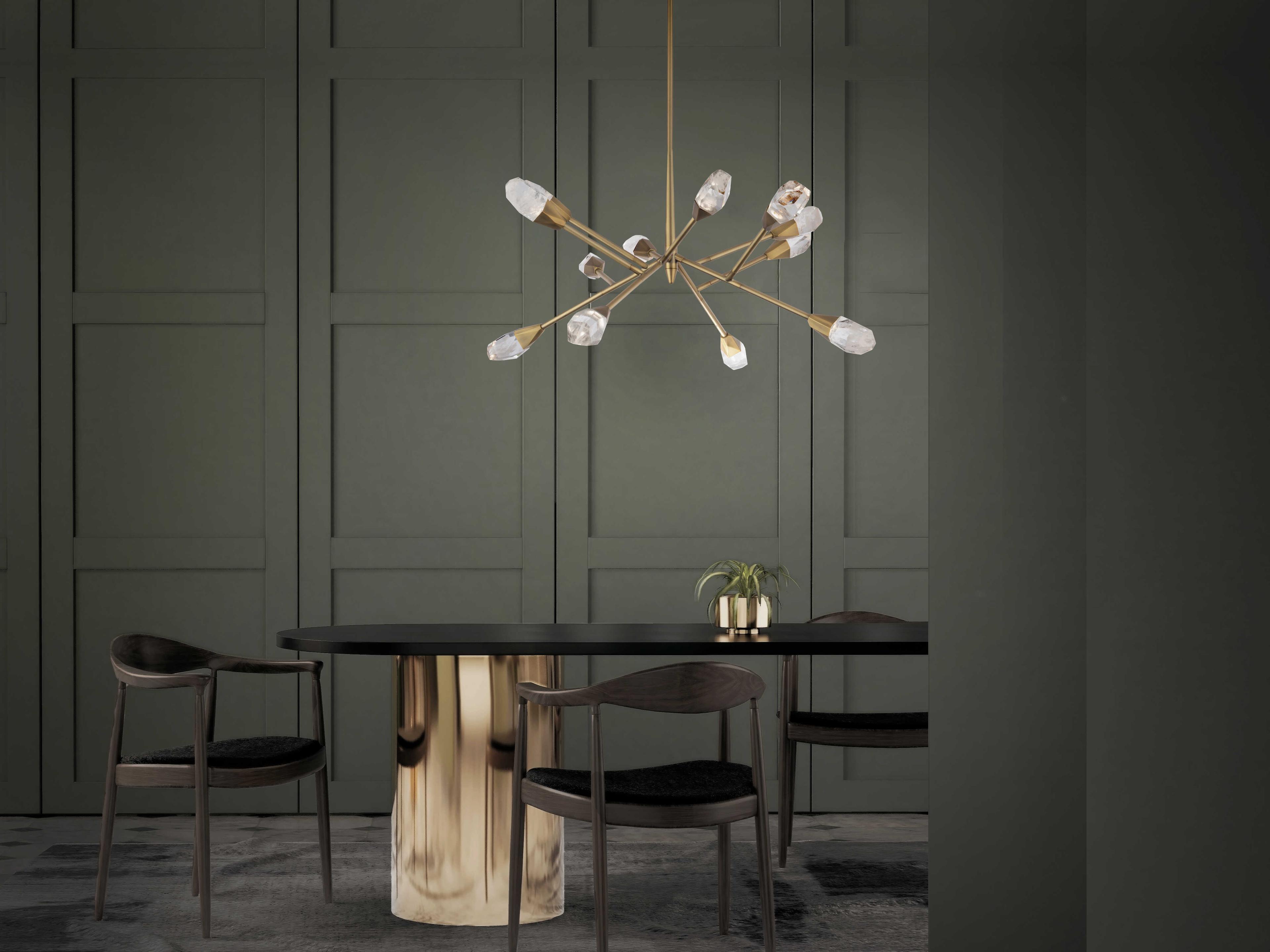 Schonbek Synapse 12-Light Aged Brass Chandelier