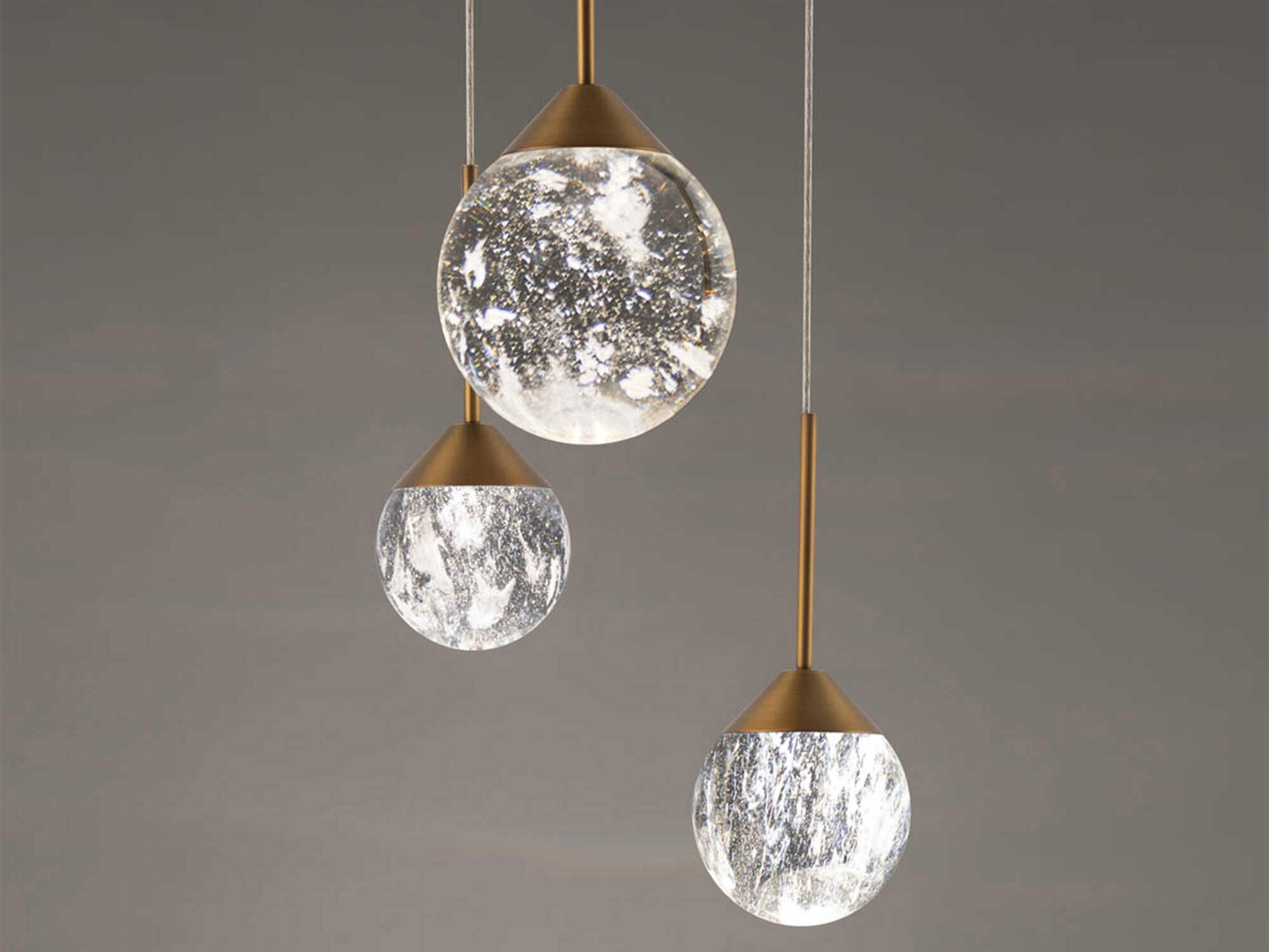 Schonbek Quest 3-Light Aged Brass Globe Mini Pendant