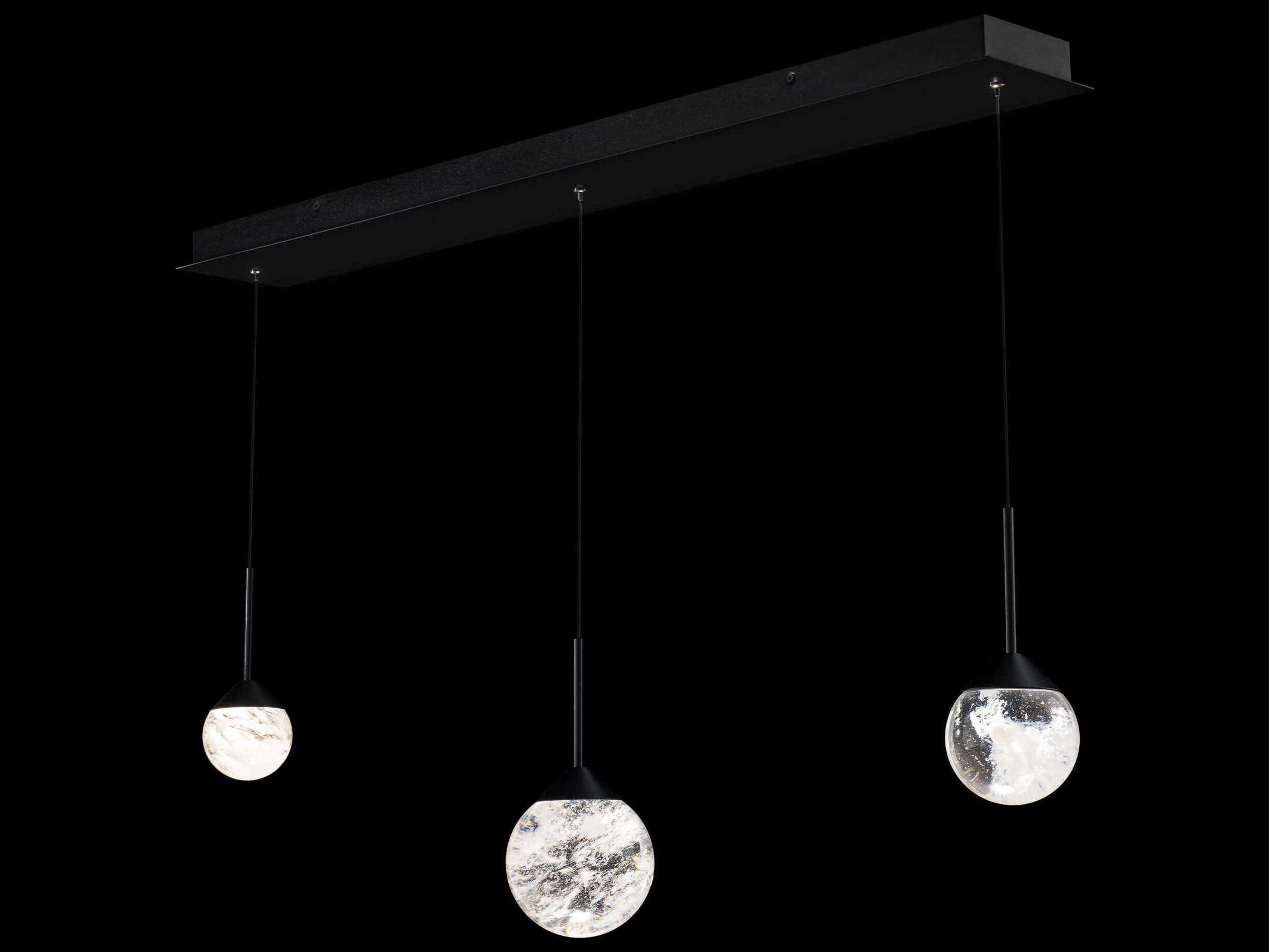 Schonbek Quest 3-Light Black Globe Island Pendant
