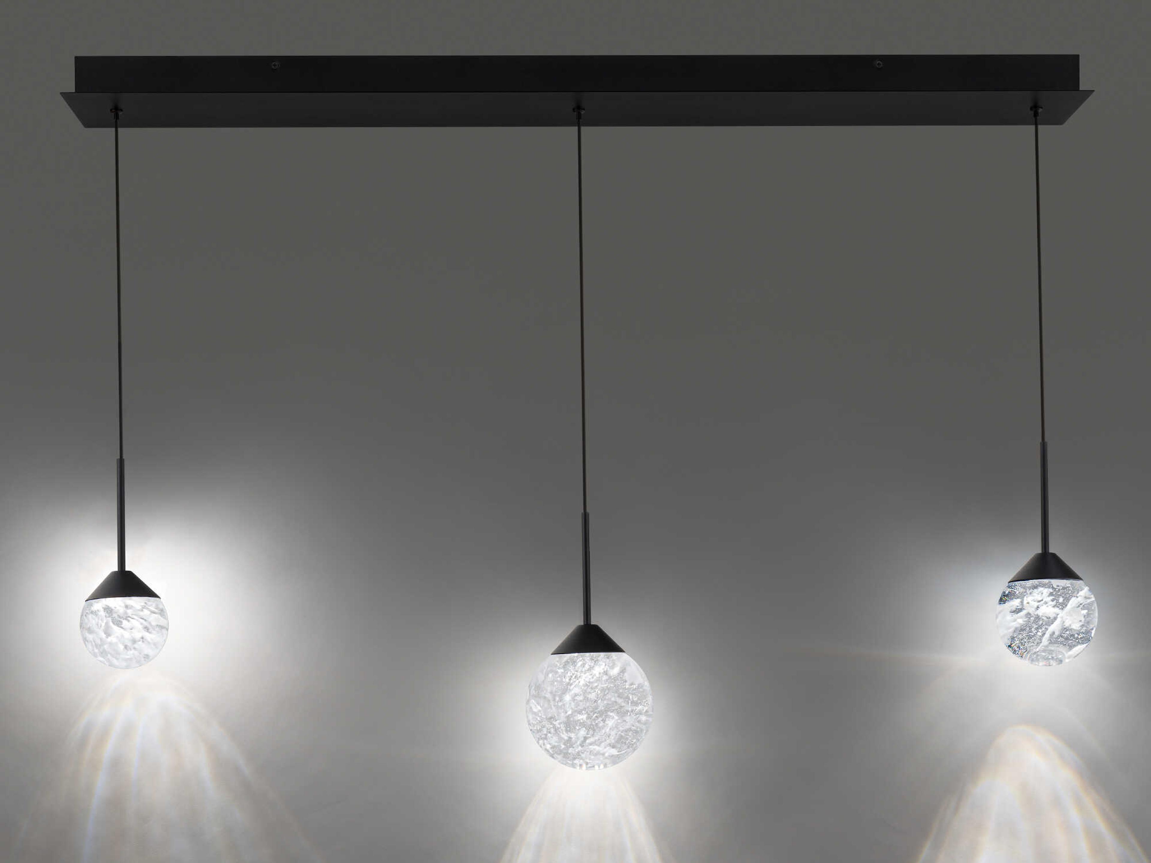 Schonbek Quest 3-Light Black Globe Island Pendant