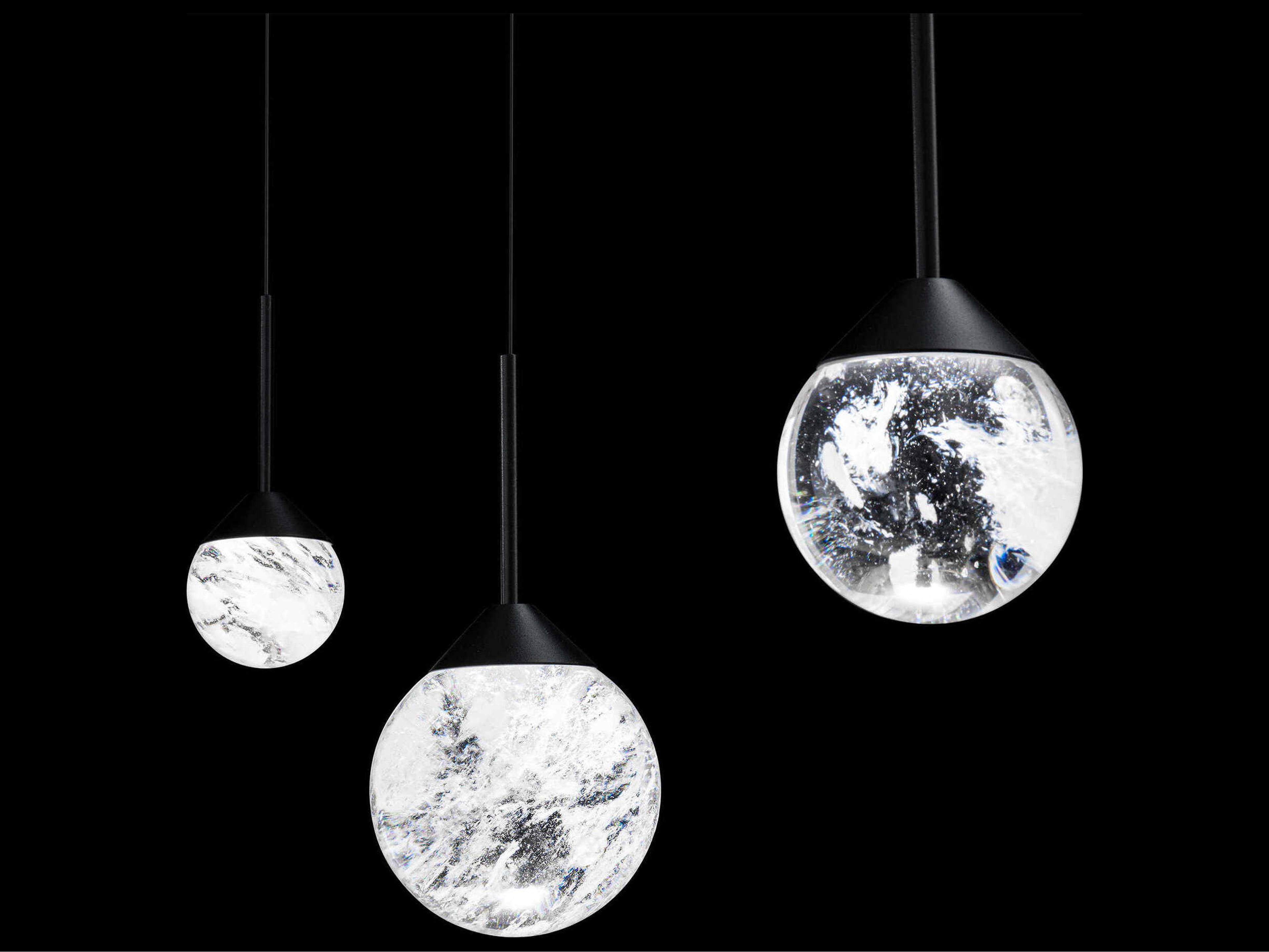 Schonbek Quest 3-Light Black Globe Island Pendant