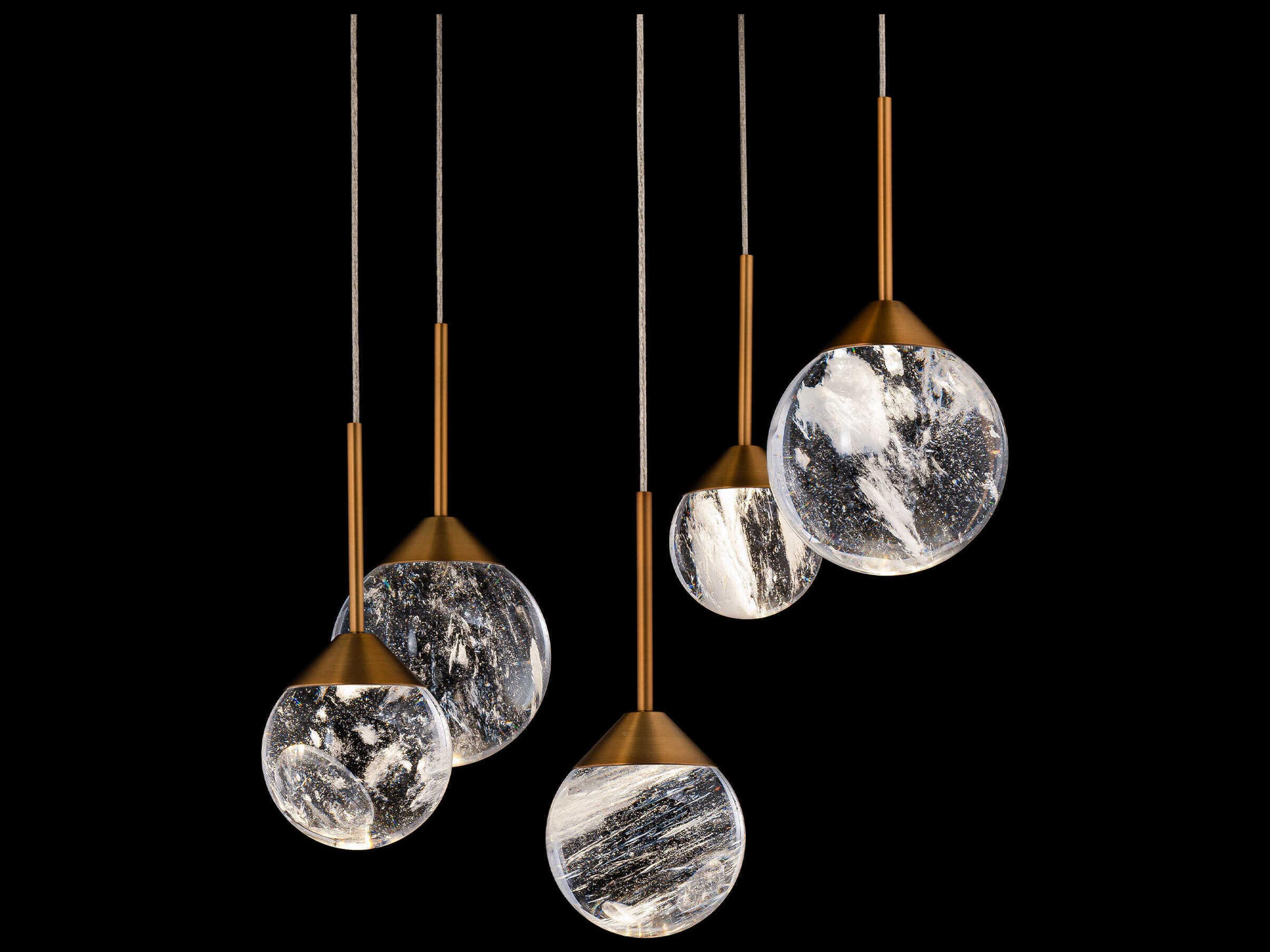 Schonbek Quest 5-Light Aged Brass Globe Pendant