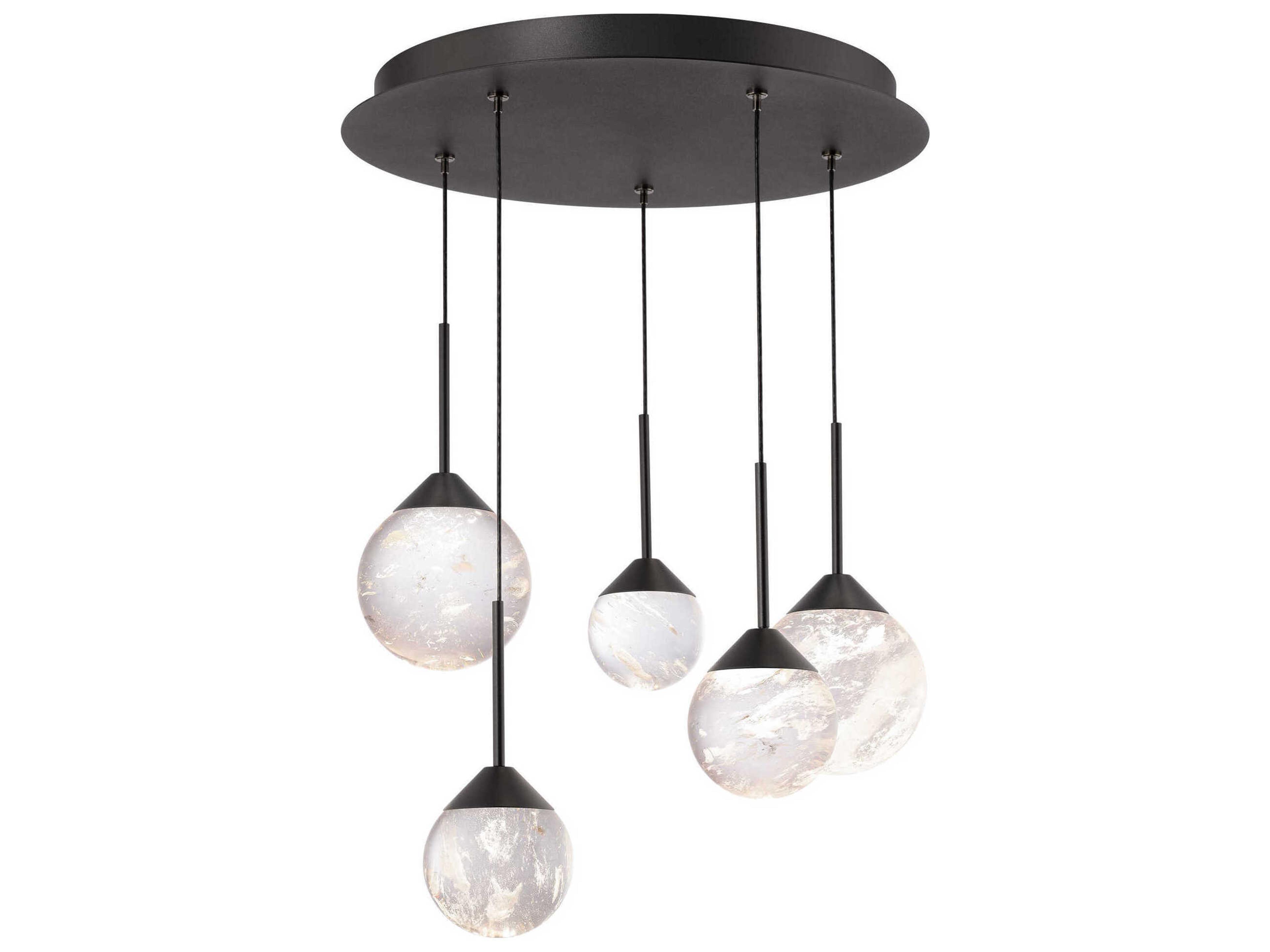 Quest 5-Light Black Globe Pendant