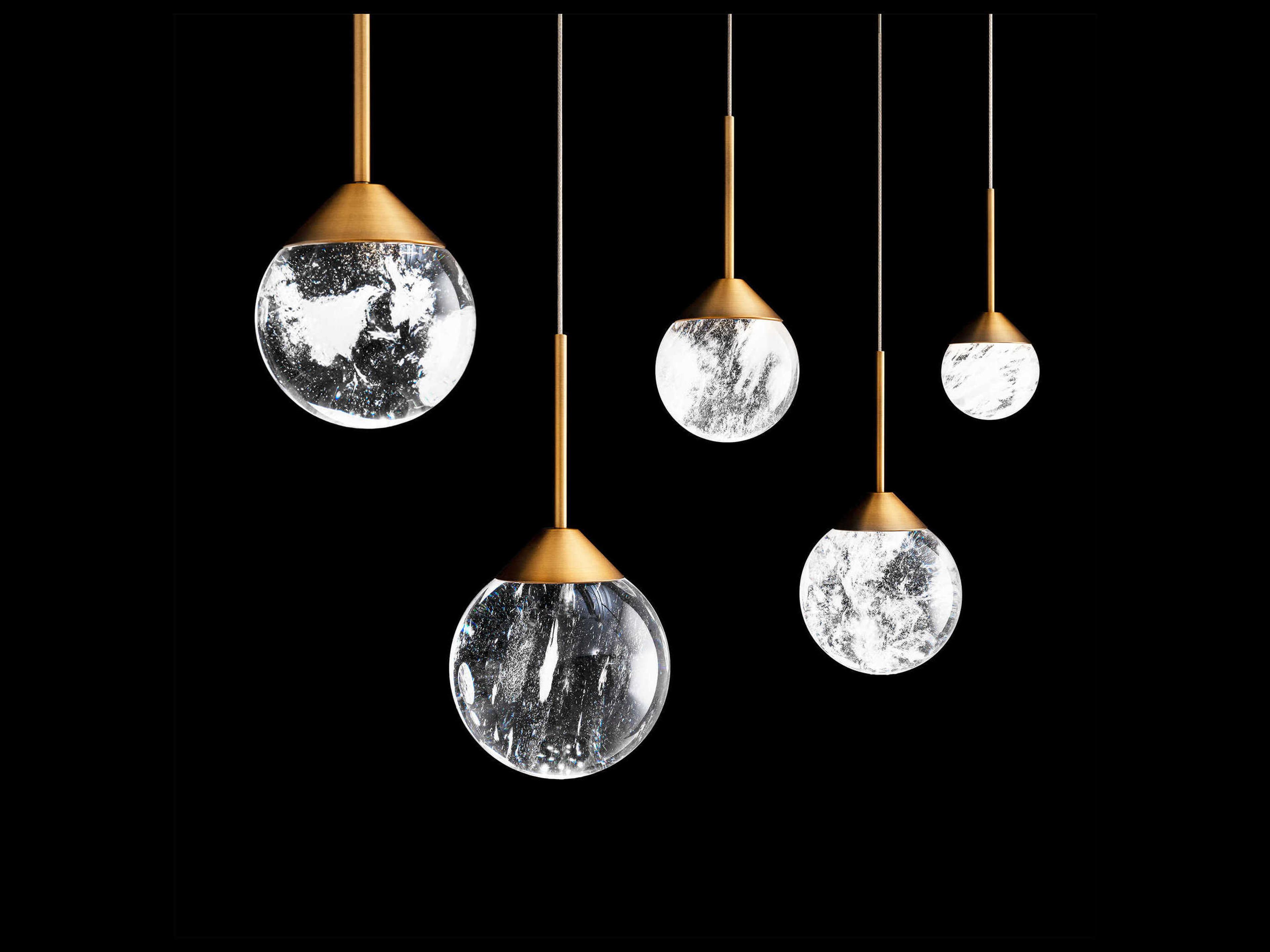 Schonbek Quest 5-Light Aged Brass Globe Island Pendant