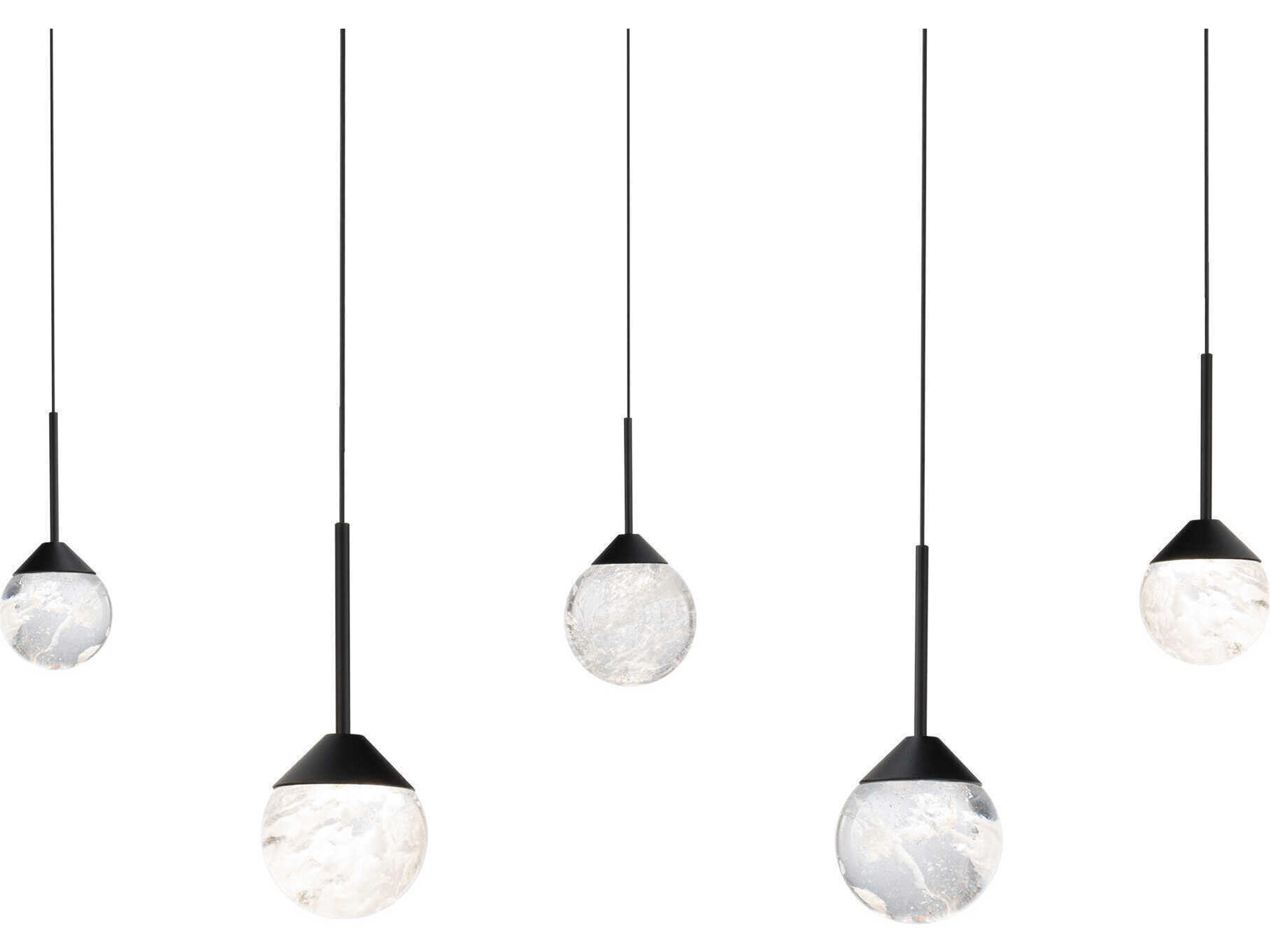Quest 5-Light Black Globe Island Pendant