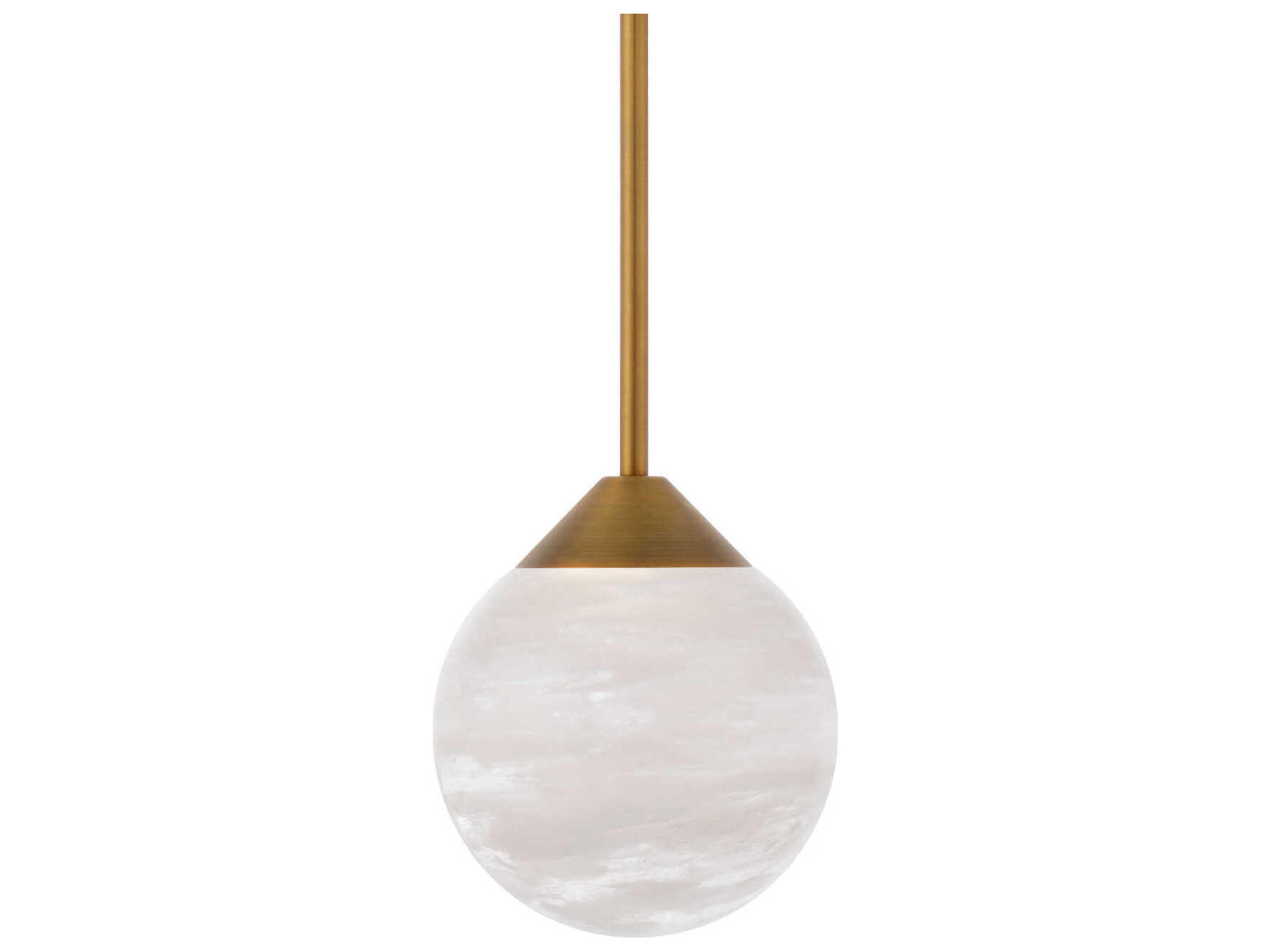 Quest 1-Light Aged Brass Globe Mini Pendant
