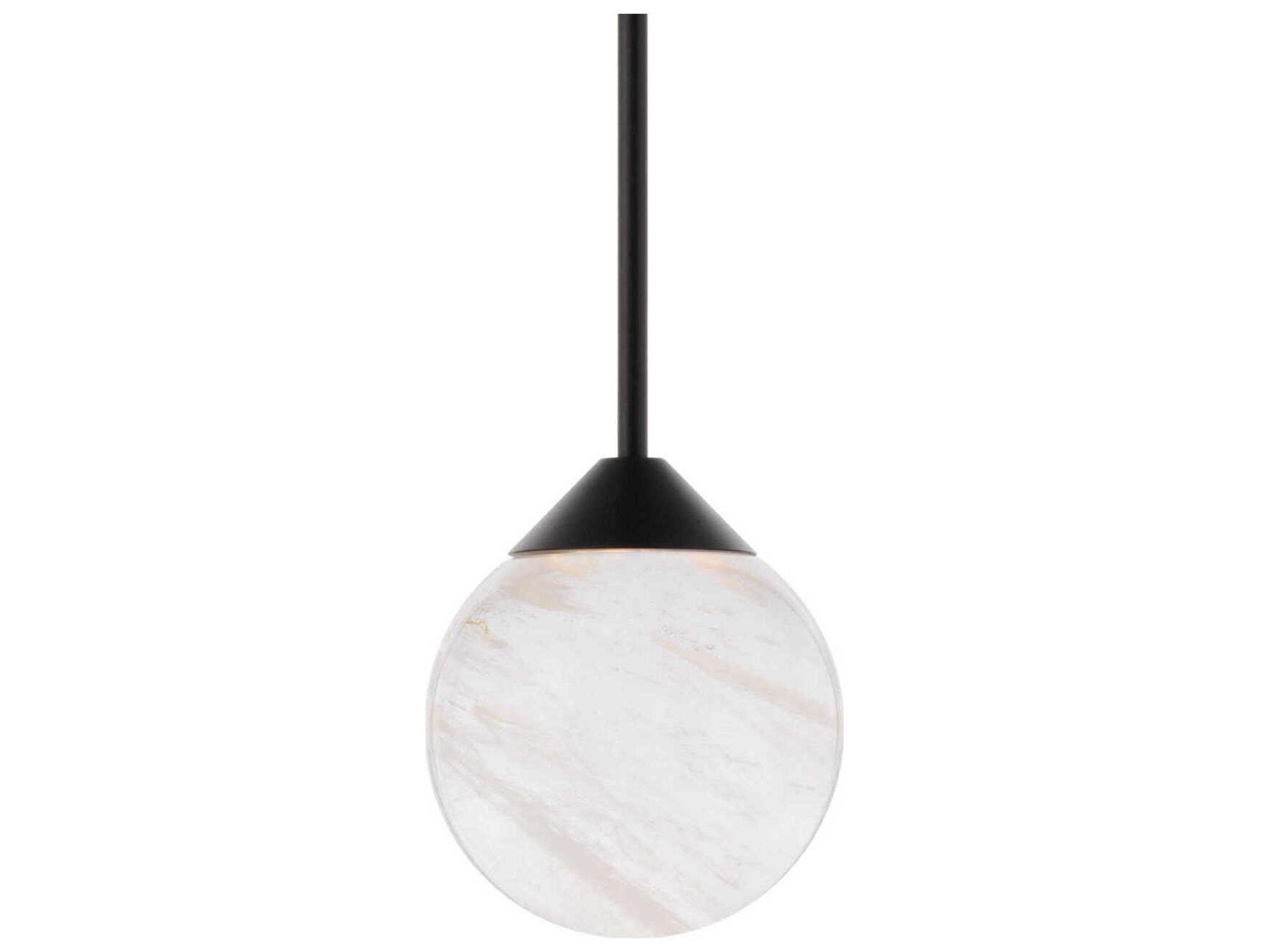 Quest 1-Light Black Globe Mini Pendant