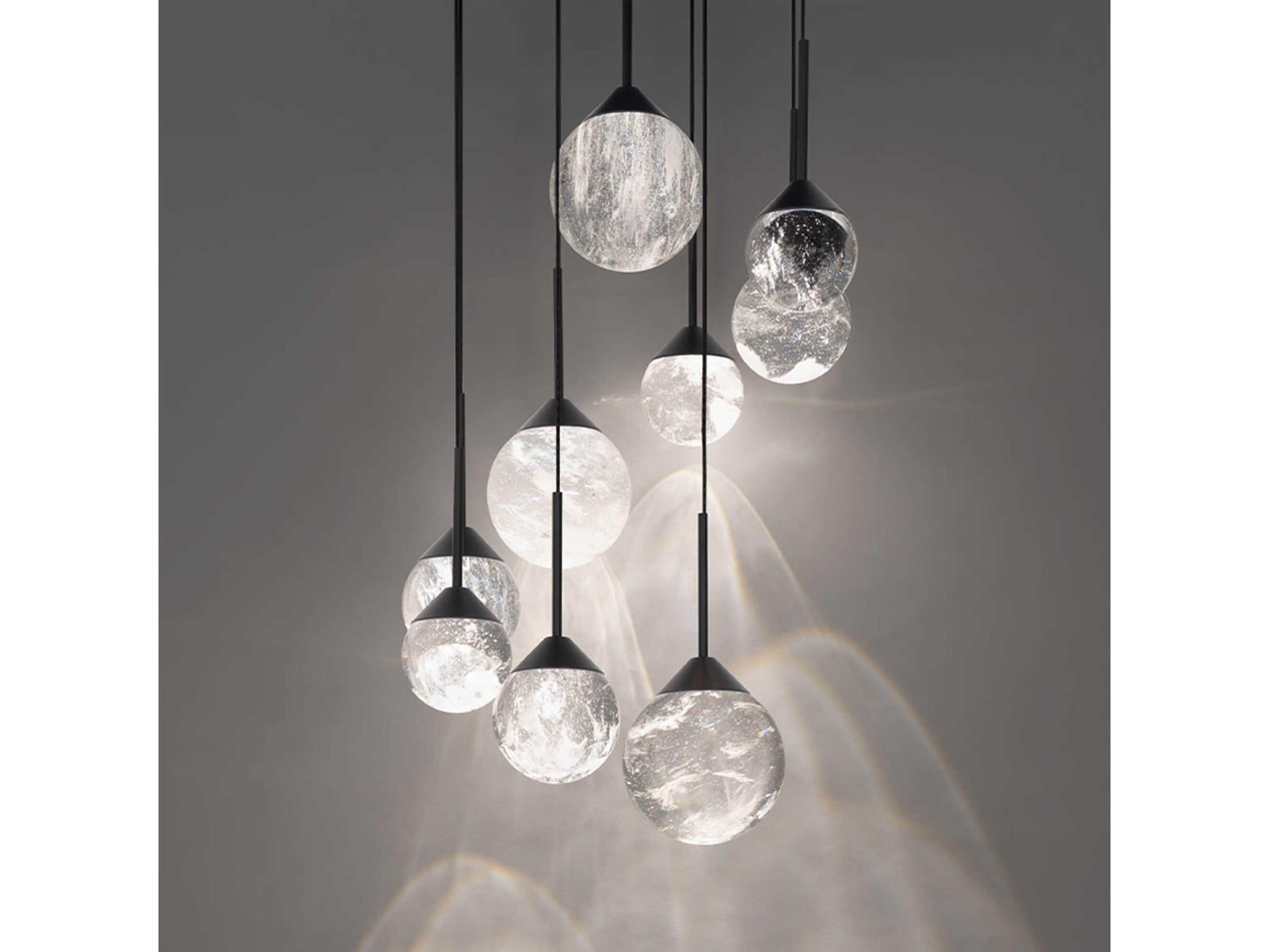 Schonbek Quest 9-Light Black Globe Pendant