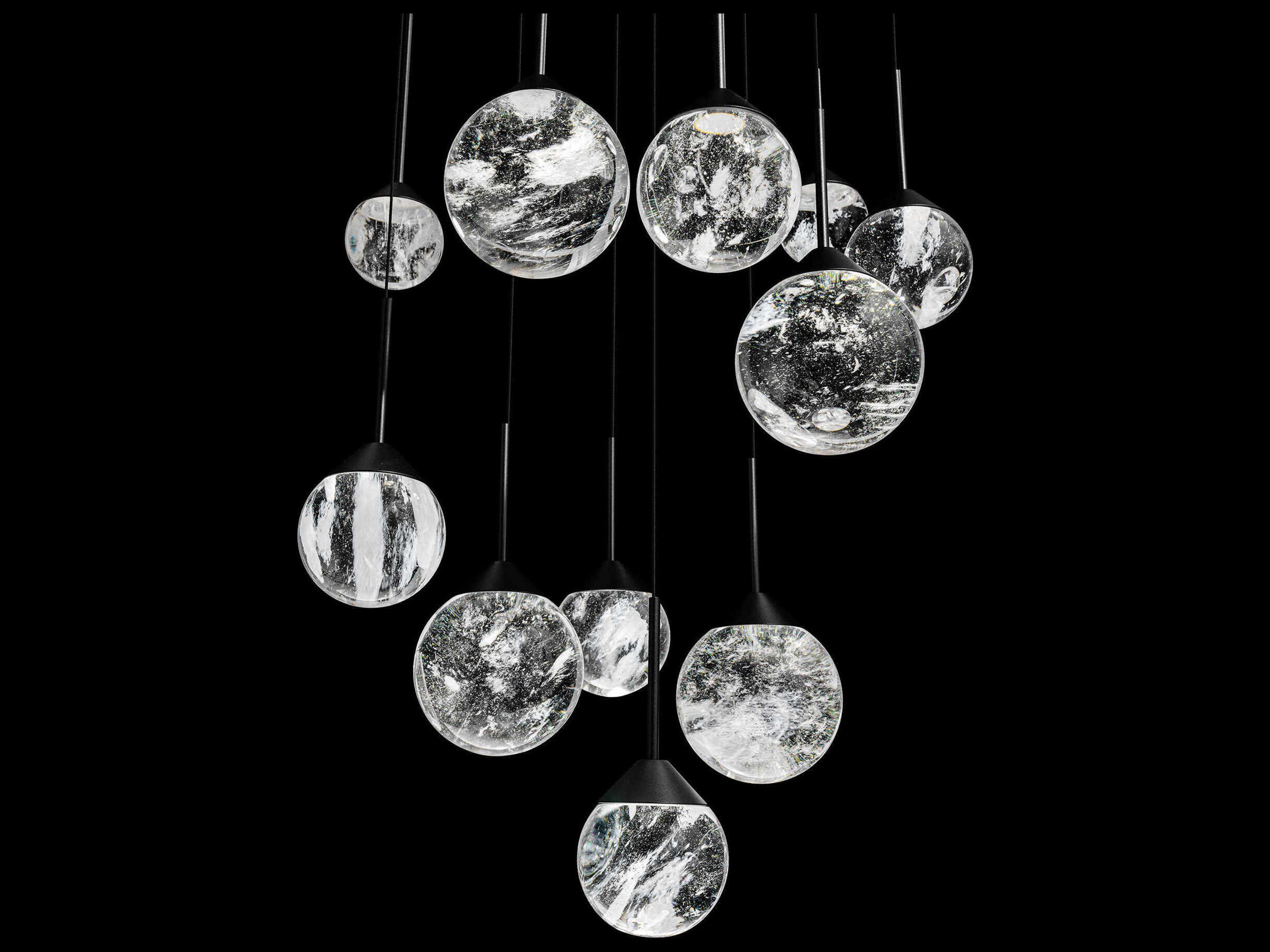 Schonbek Quest 13-Light Black Globe Pendant