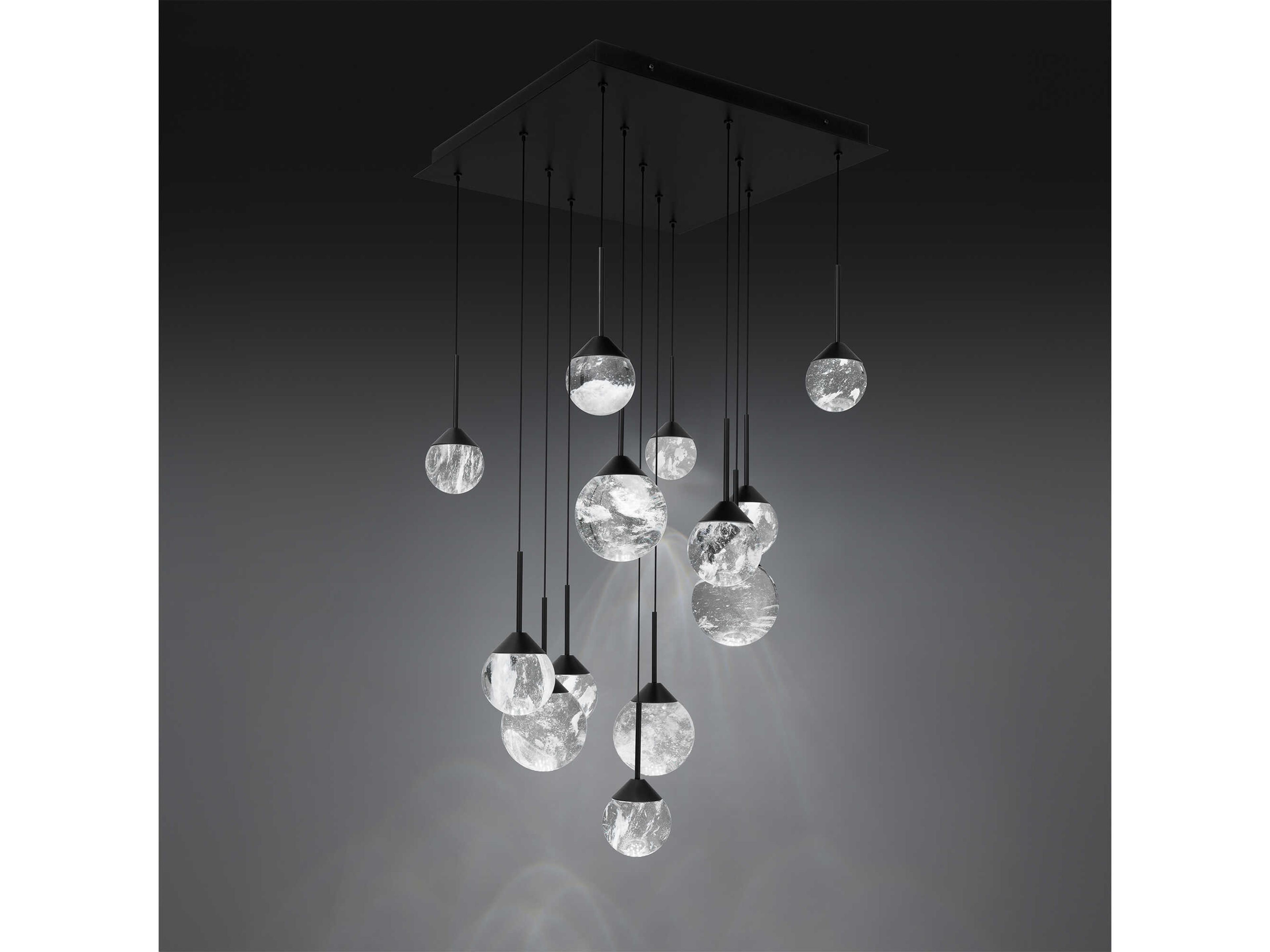 Schonbek Quest 13-Light Black Globe Pendant