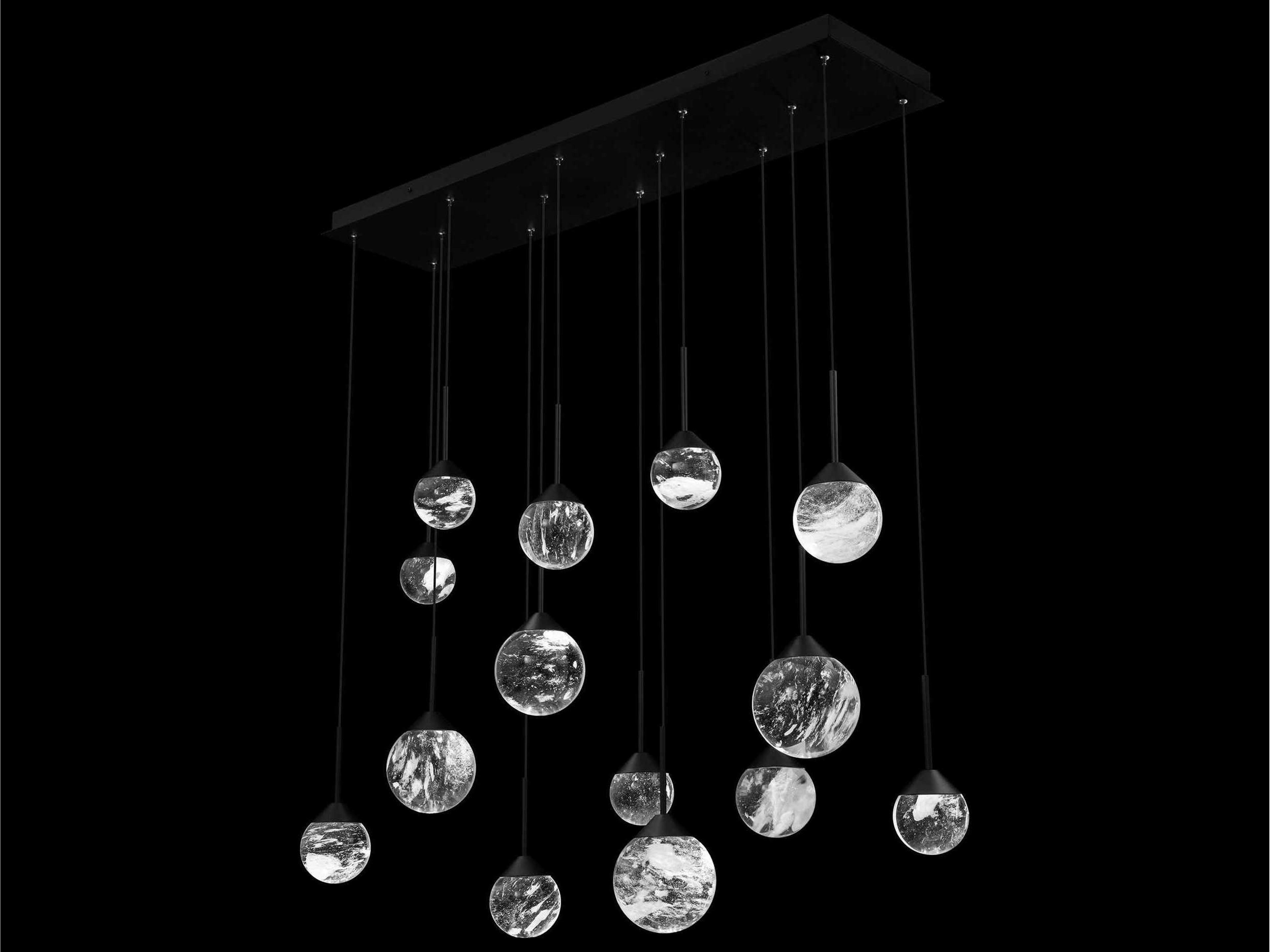 Schonbek Quest 14-Light Black Globe Island Pendant