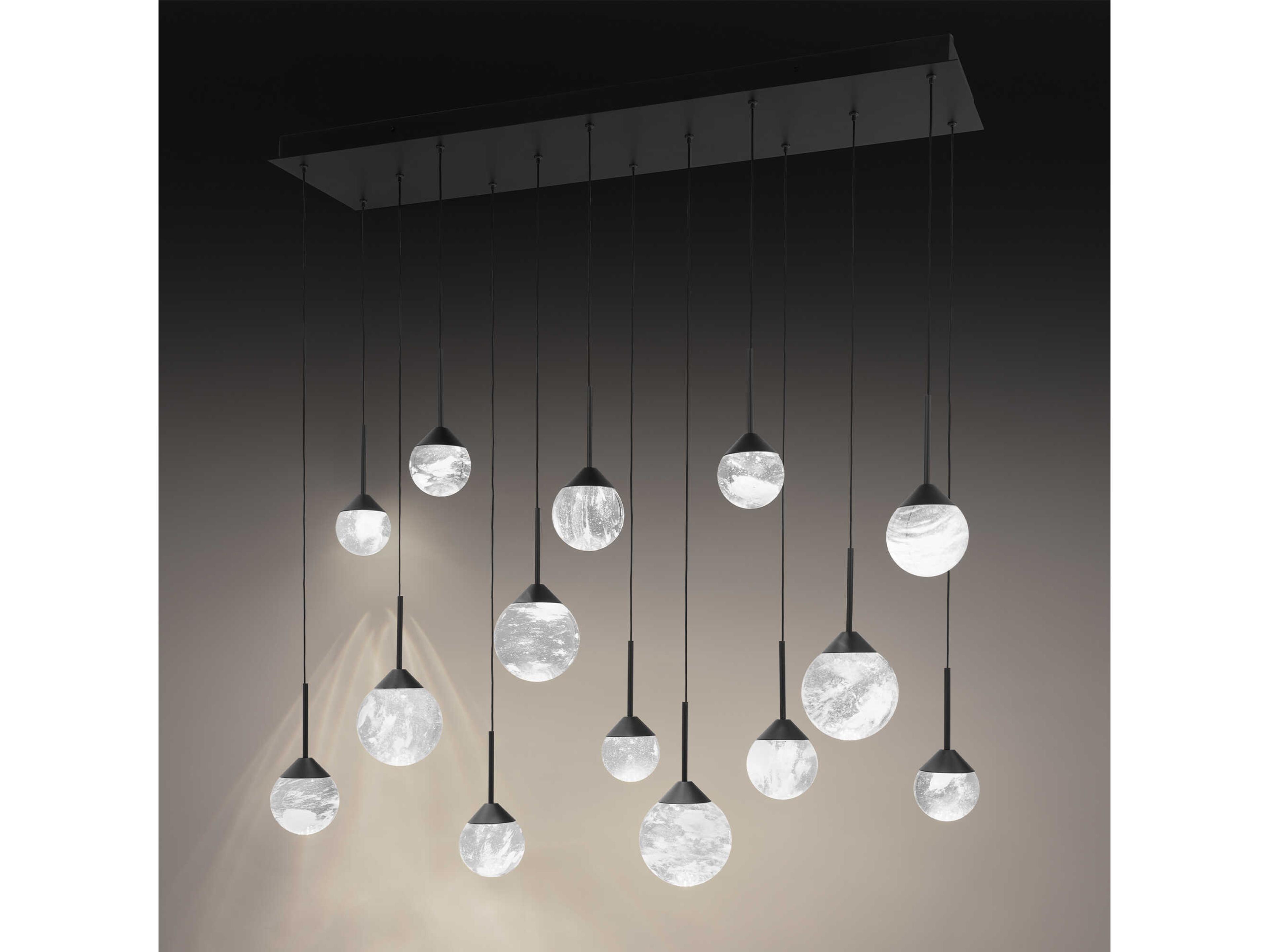 Schonbek Quest 14-Light Black Globe Island Pendant
