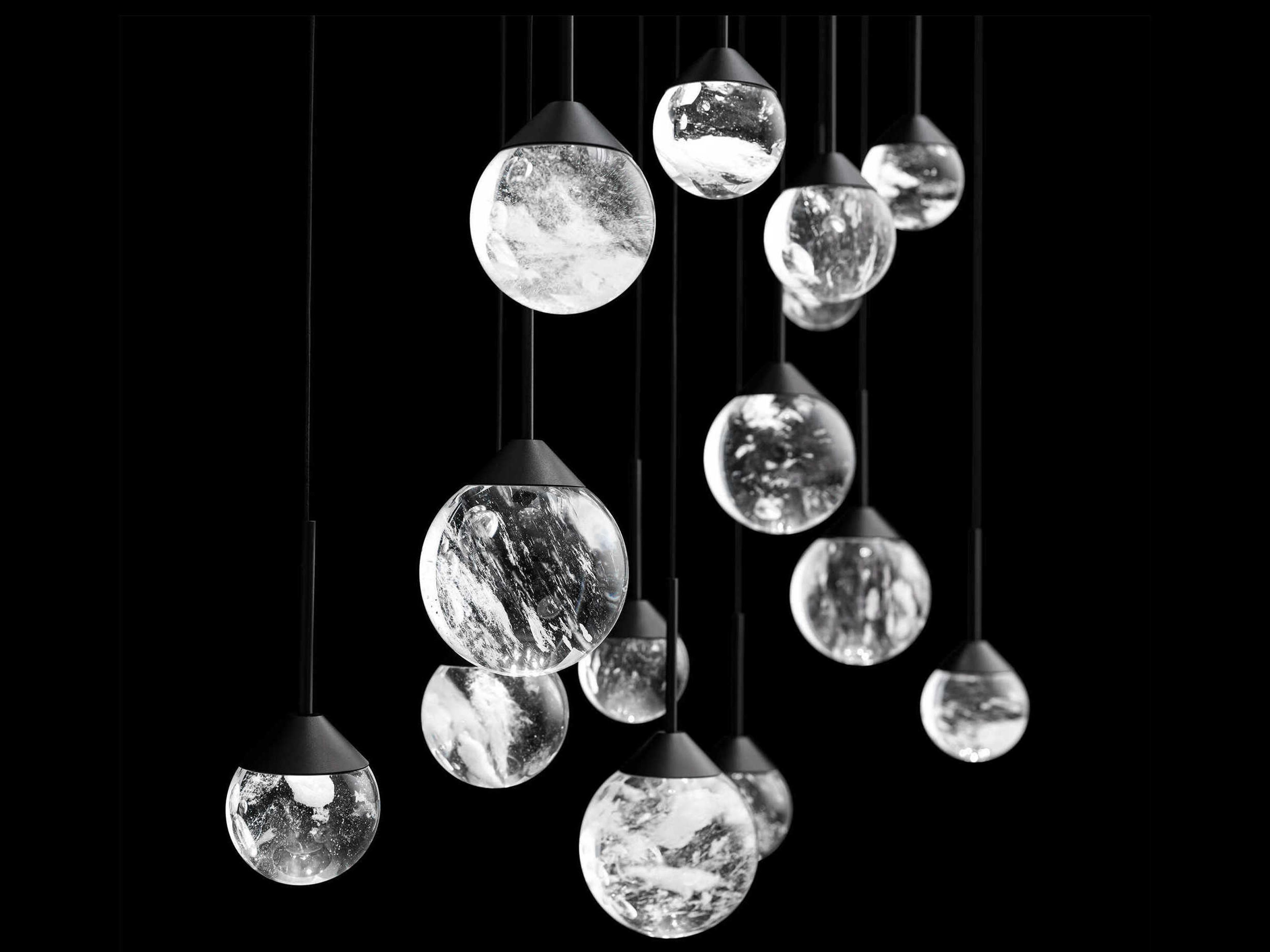 Schonbek Quest 14-Light Black Globe Island Pendant