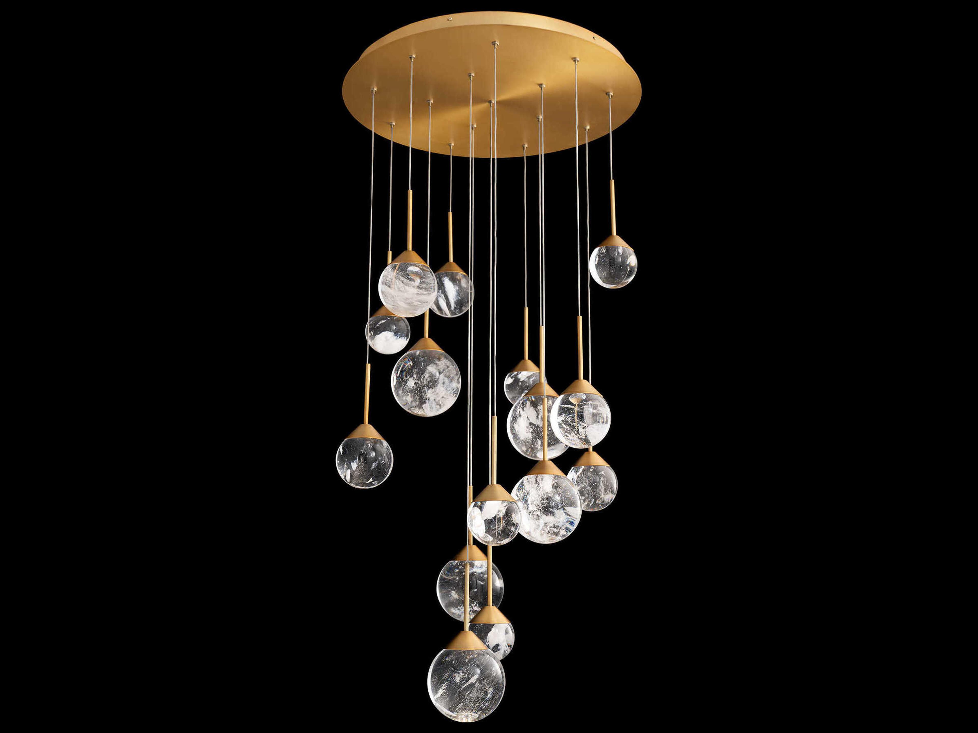 Schonbek Quest 15-Light Aged Brass Globe Pendant