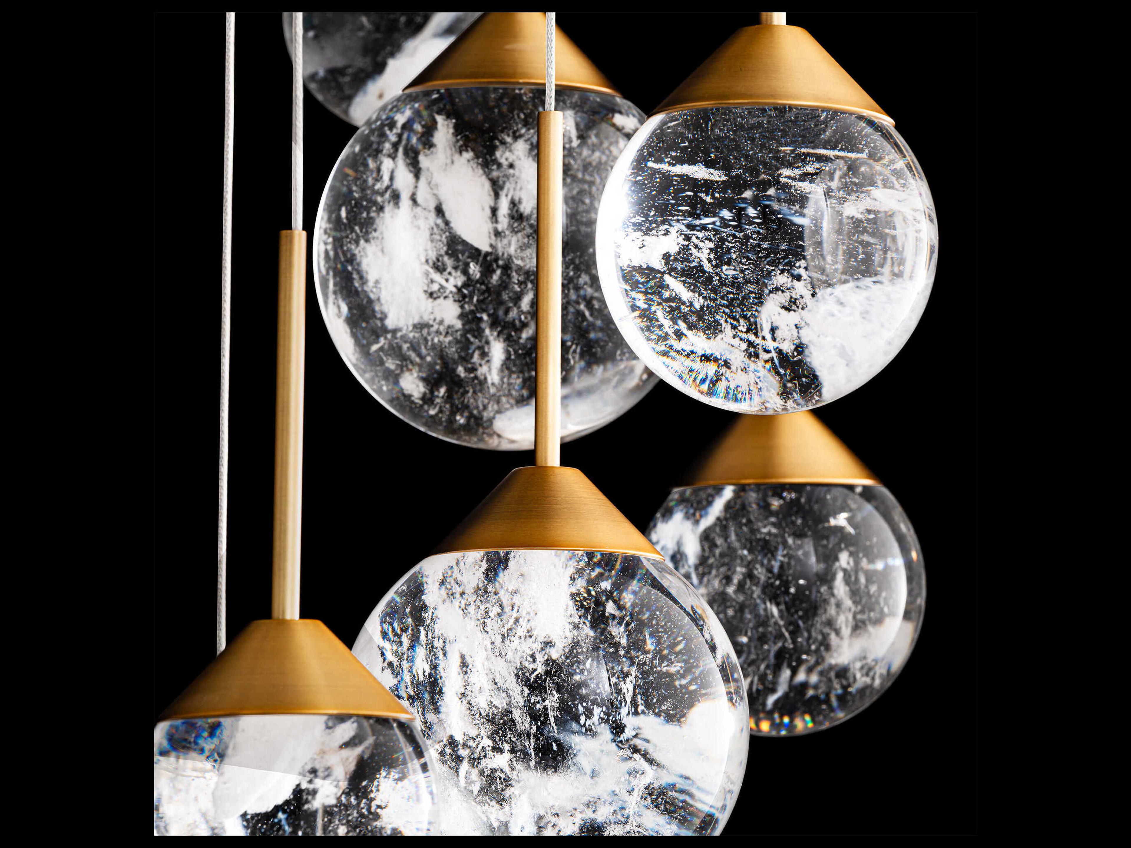 Schonbek Quest 15-Light Aged Brass Globe Pendant