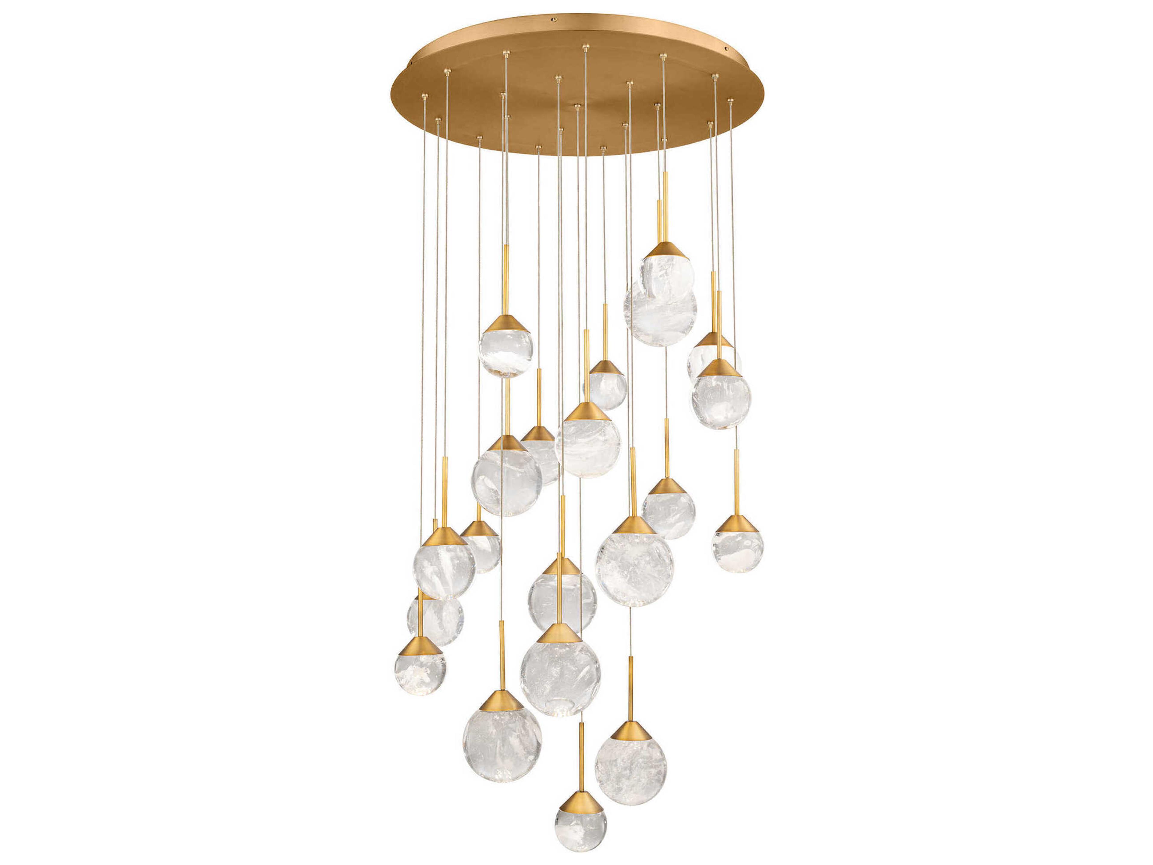 Quest 21-Light Aged Brass Globe Pendant