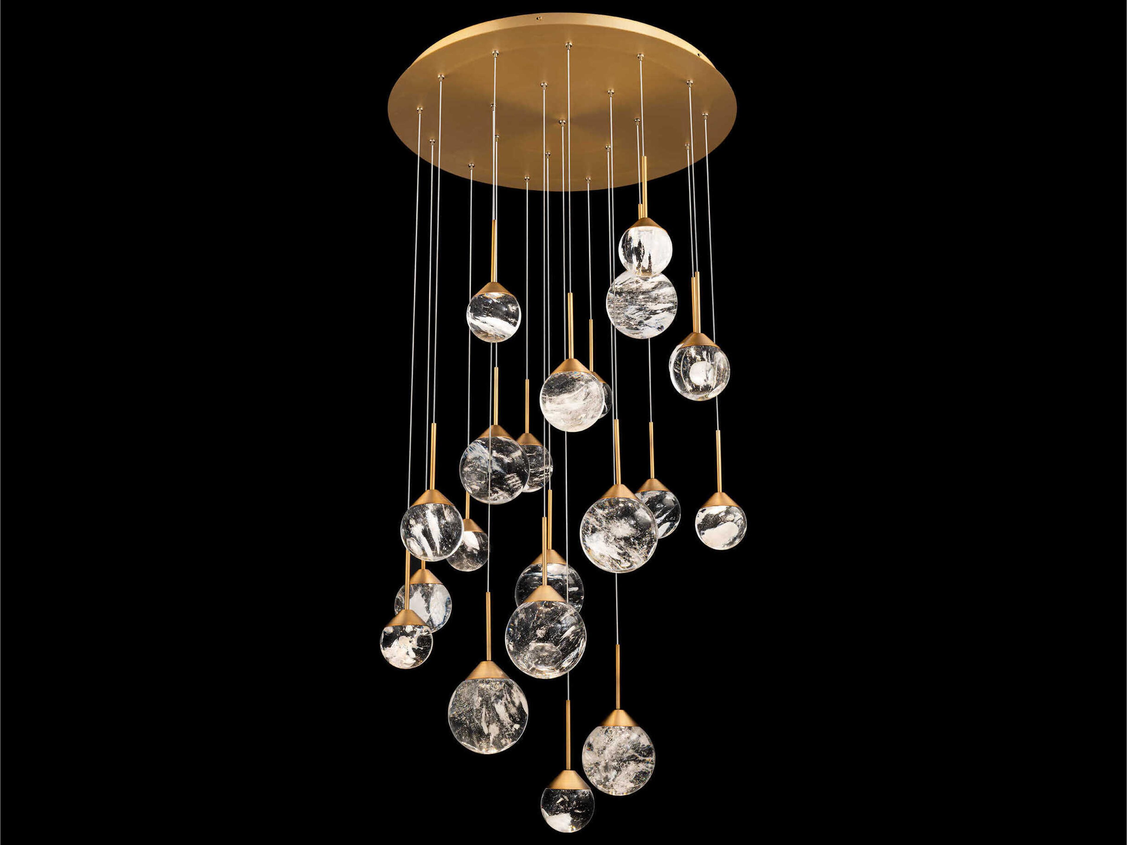 Schonbek Quest 21-Light Aged Brass Globe Pendant