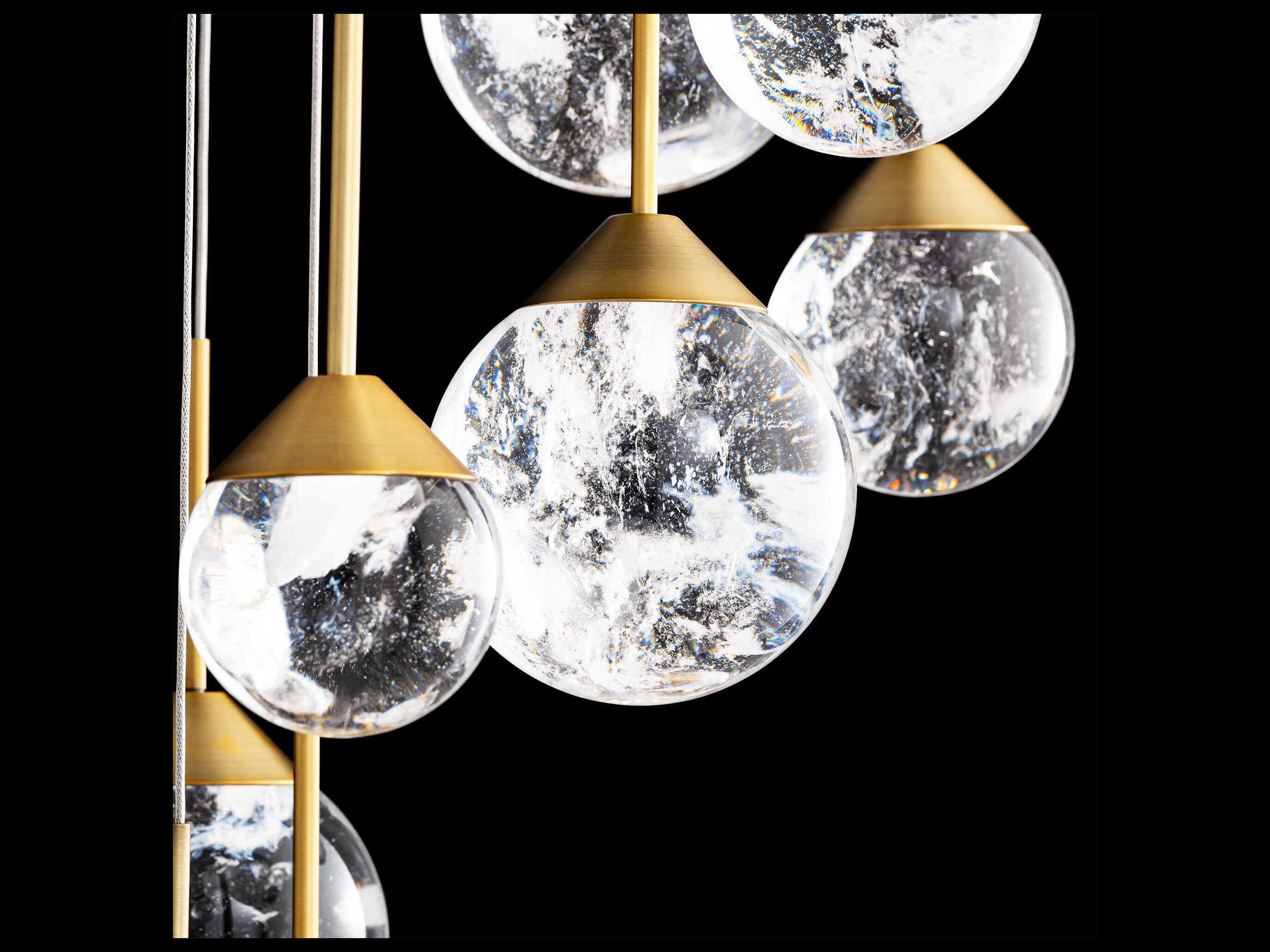 Schonbek Quest 21-Light Aged Brass Globe Pendant