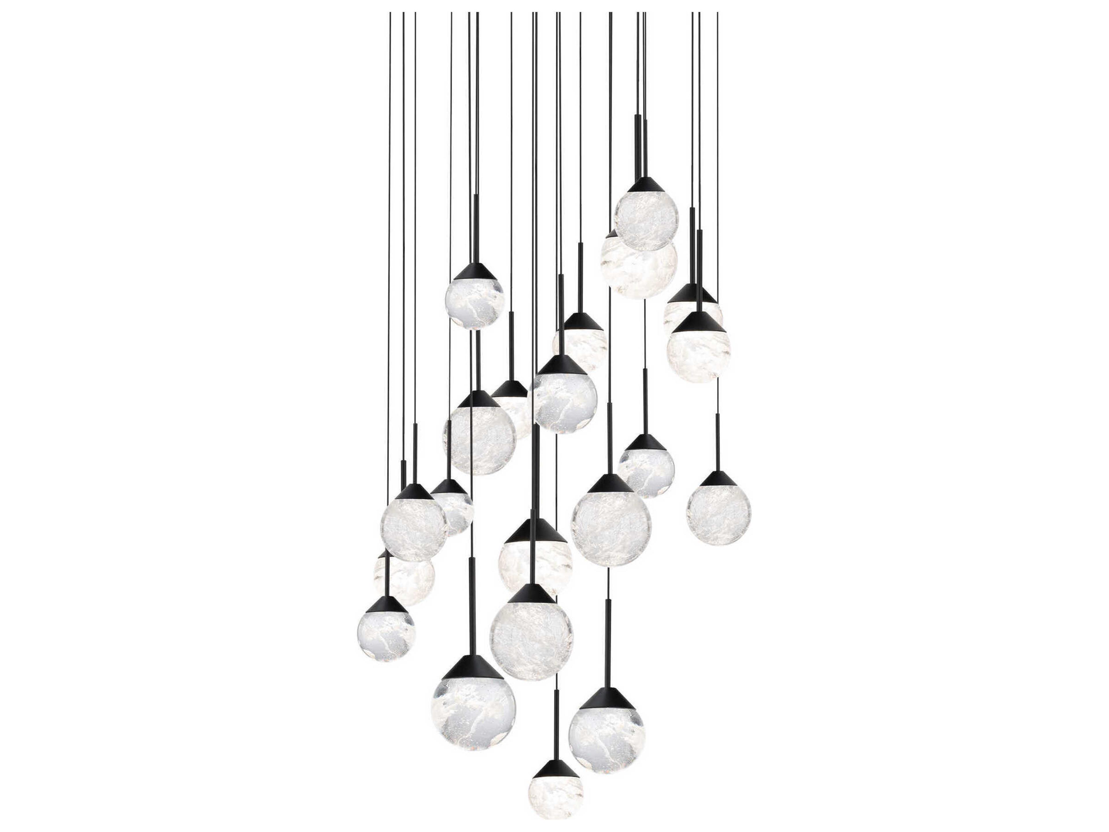 Quest 21-Light Black Globe Pendant