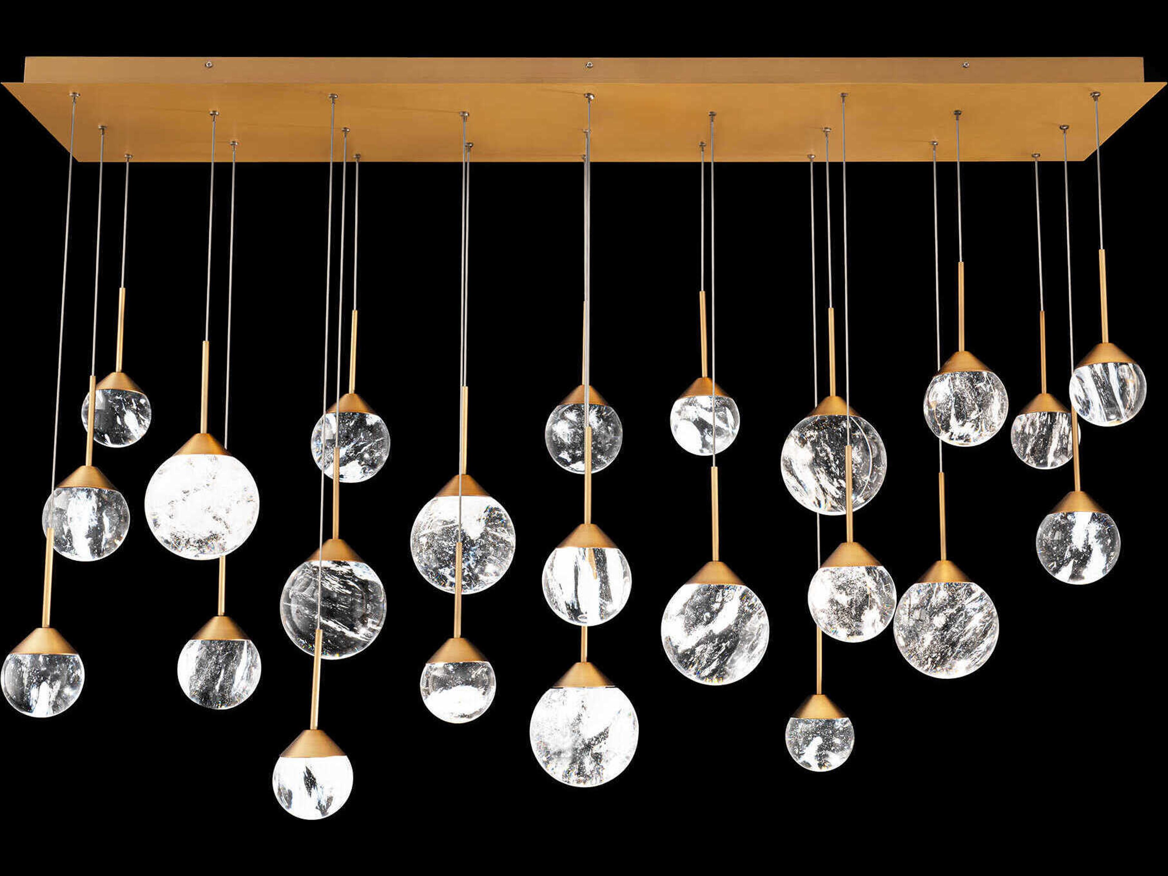 Schonbek Quest 23-Light Aged Brass Globe Island Pendant