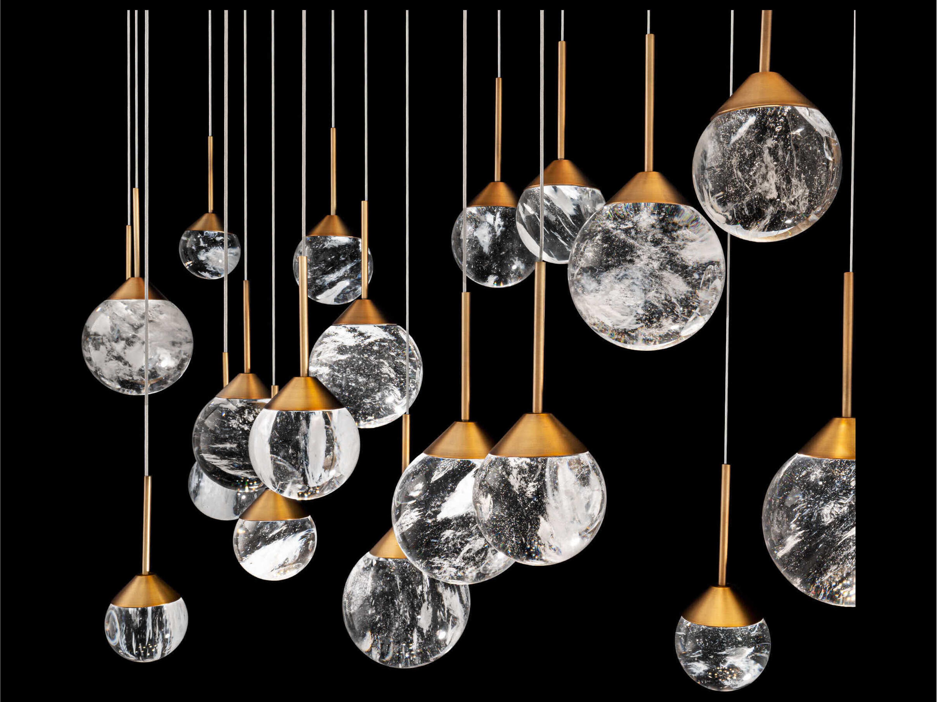 Schonbek Quest 23-Light Aged Brass Globe Island Pendant