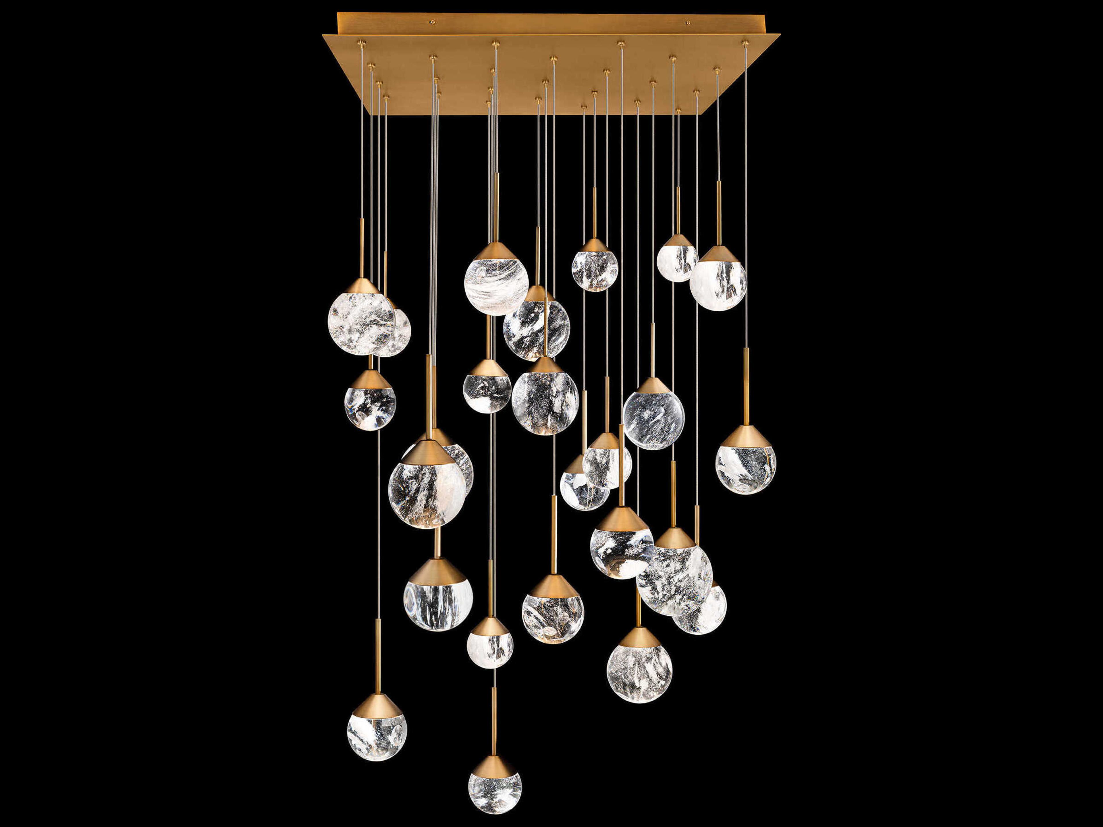 Schonbek Quest 25-Light Aged Brass Globe Pendant