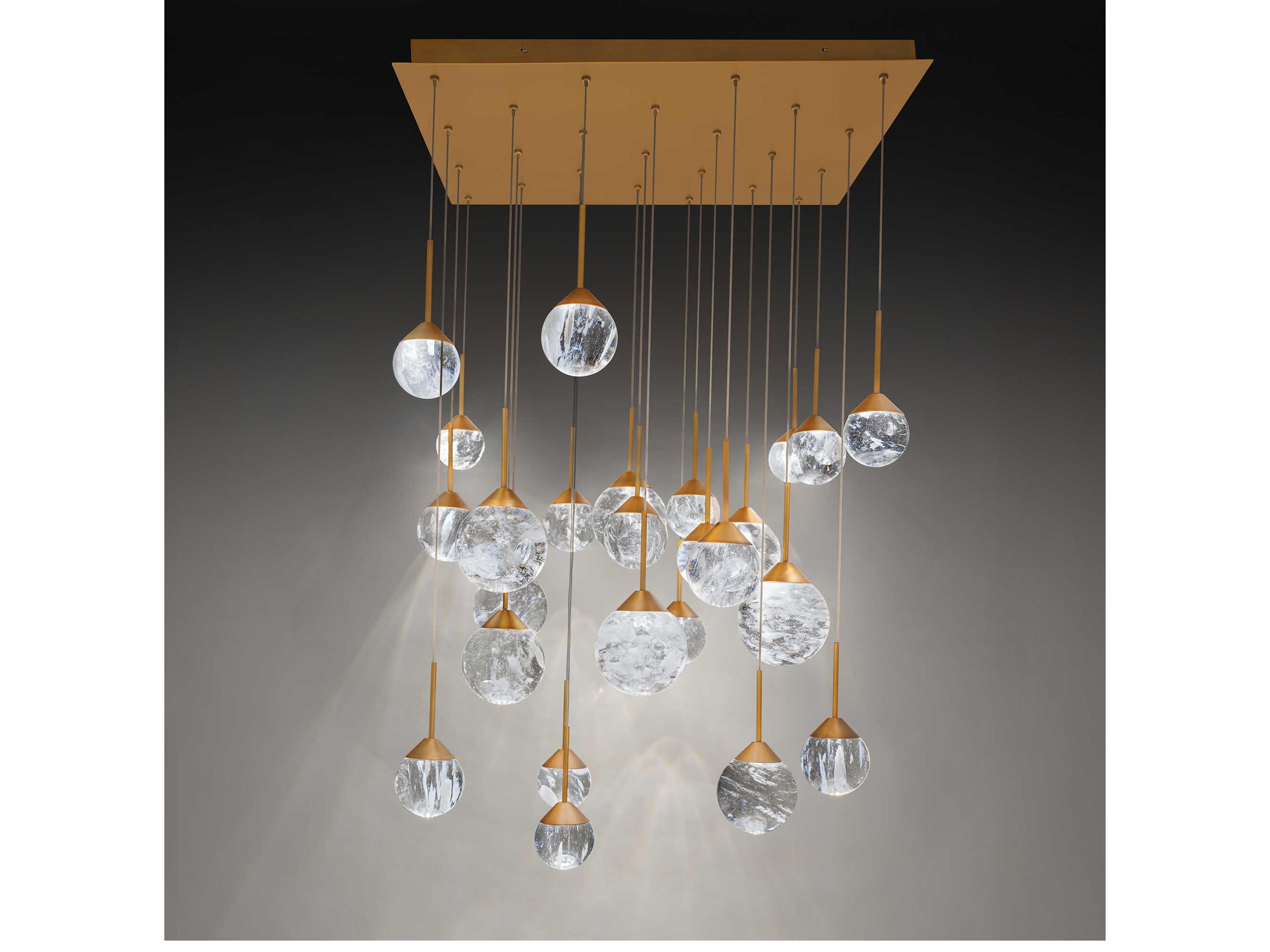 Schonbek Quest 25-Light Aged Brass Globe Pendant