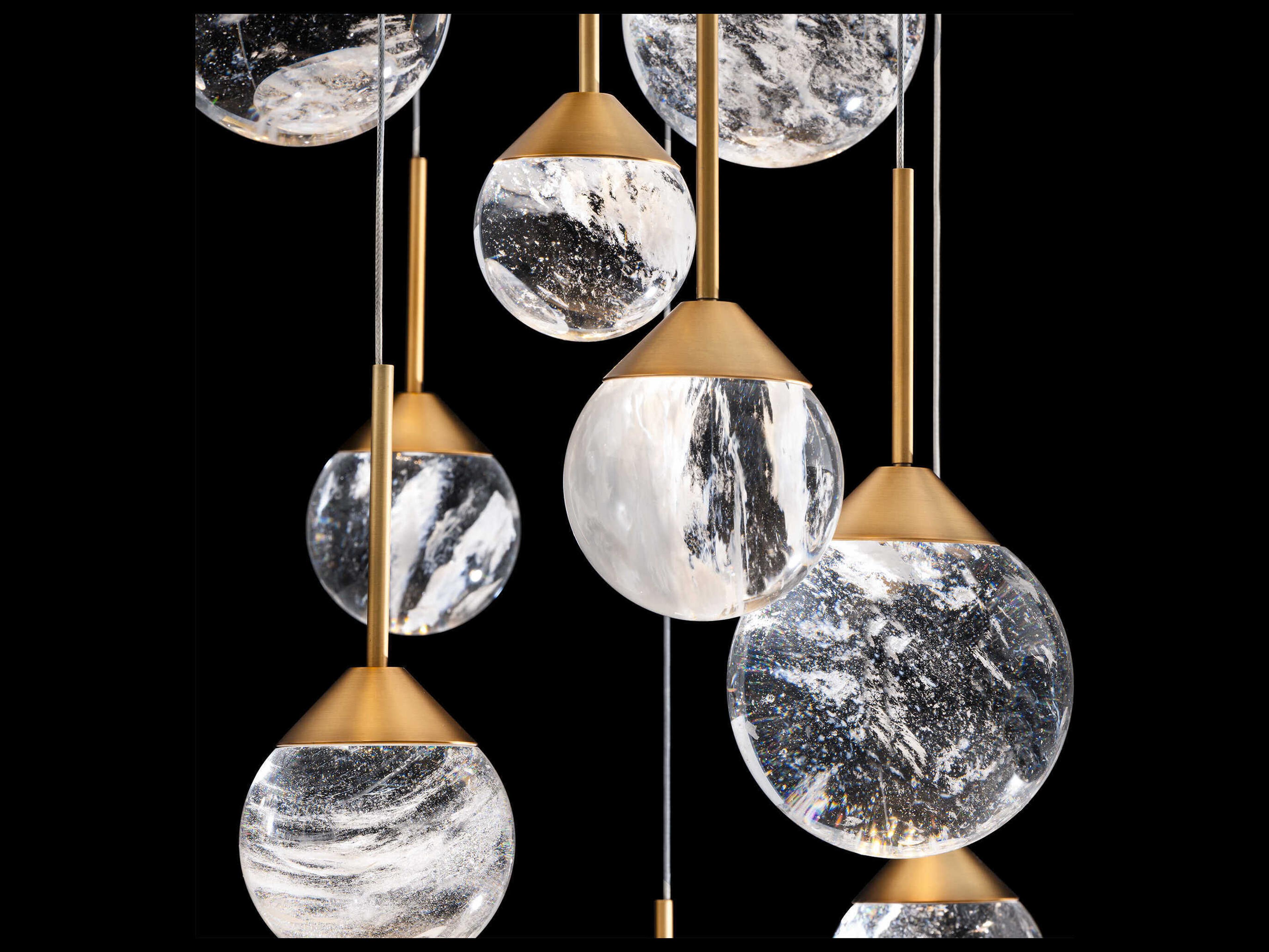 Schonbek Quest 25-Light Aged Brass Globe Pendant