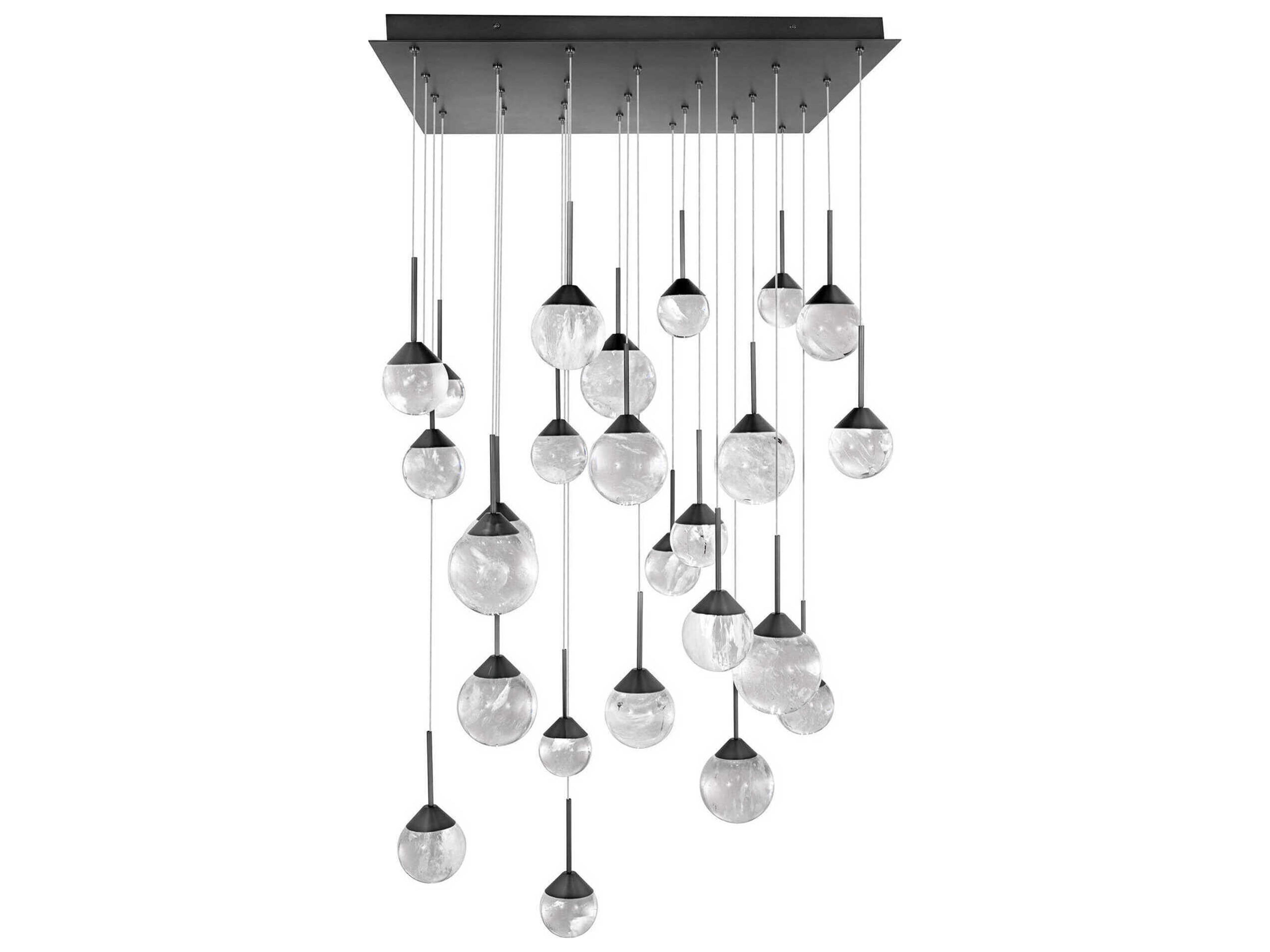 Quest 25-Light Black Globe Pendant