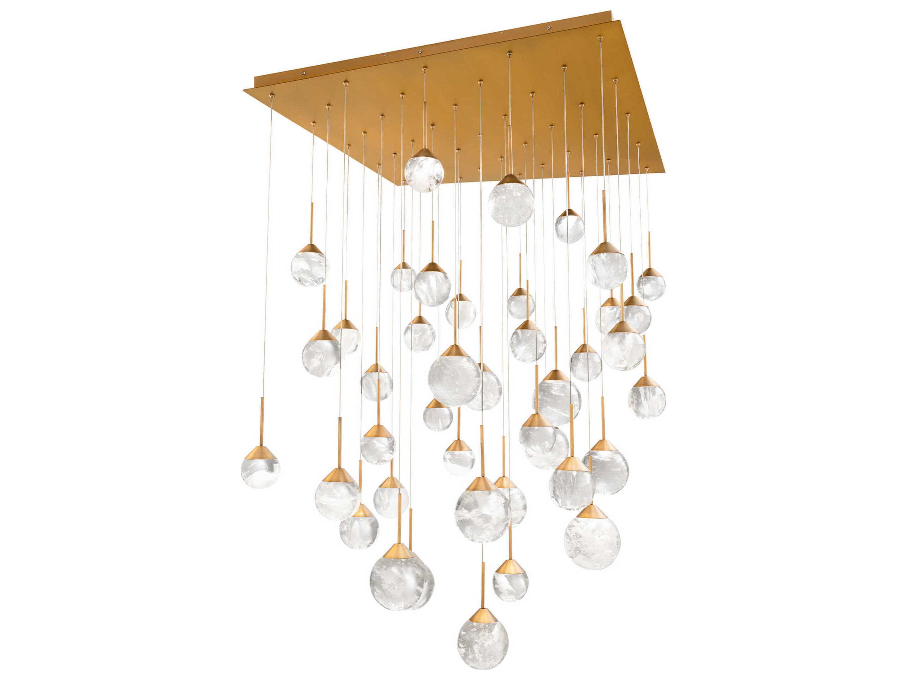 Quest 41-Light Aged Brass Globe Pendant