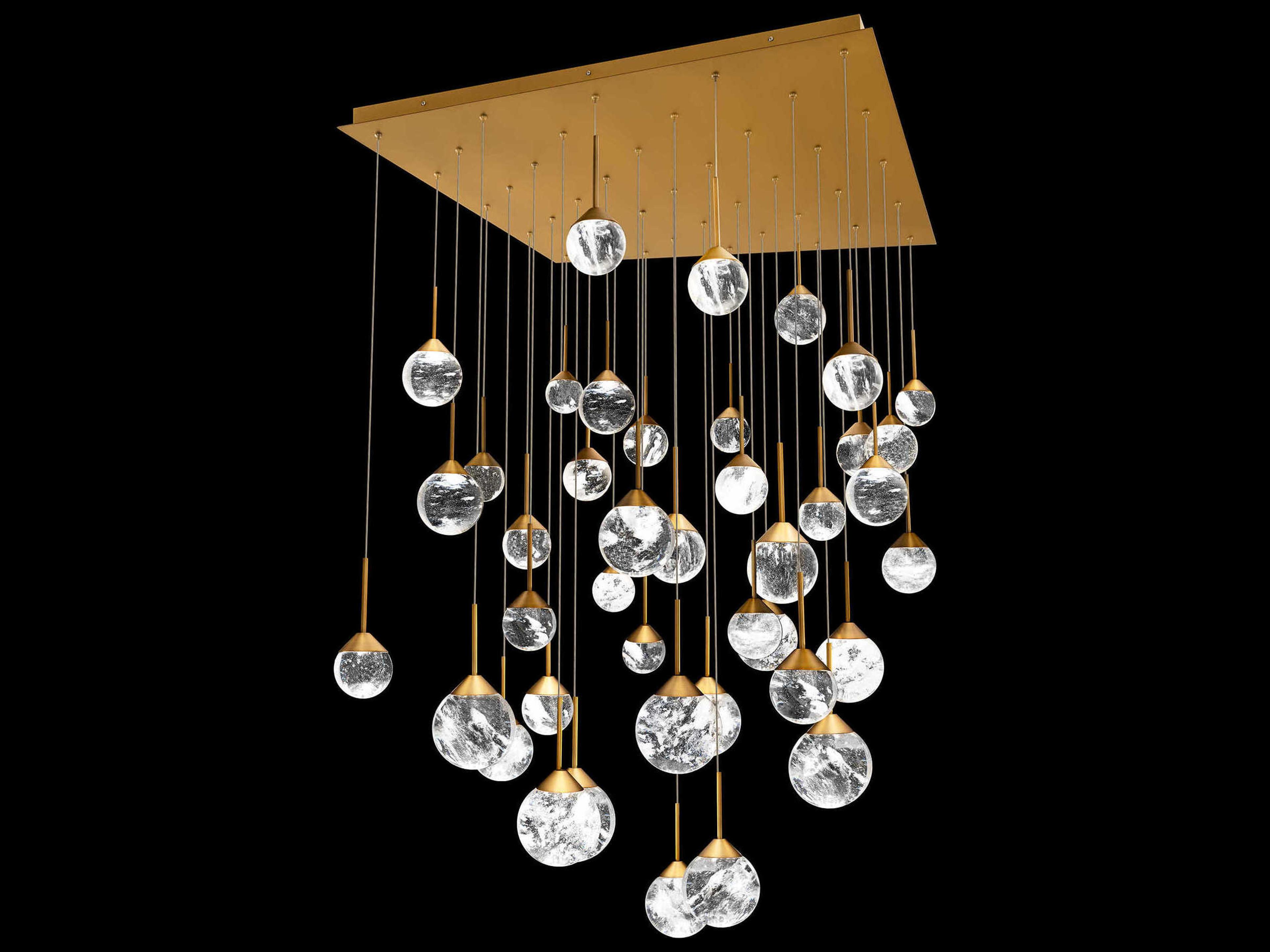 Schonbek Quest 41-Light Aged Brass Globe Pendant