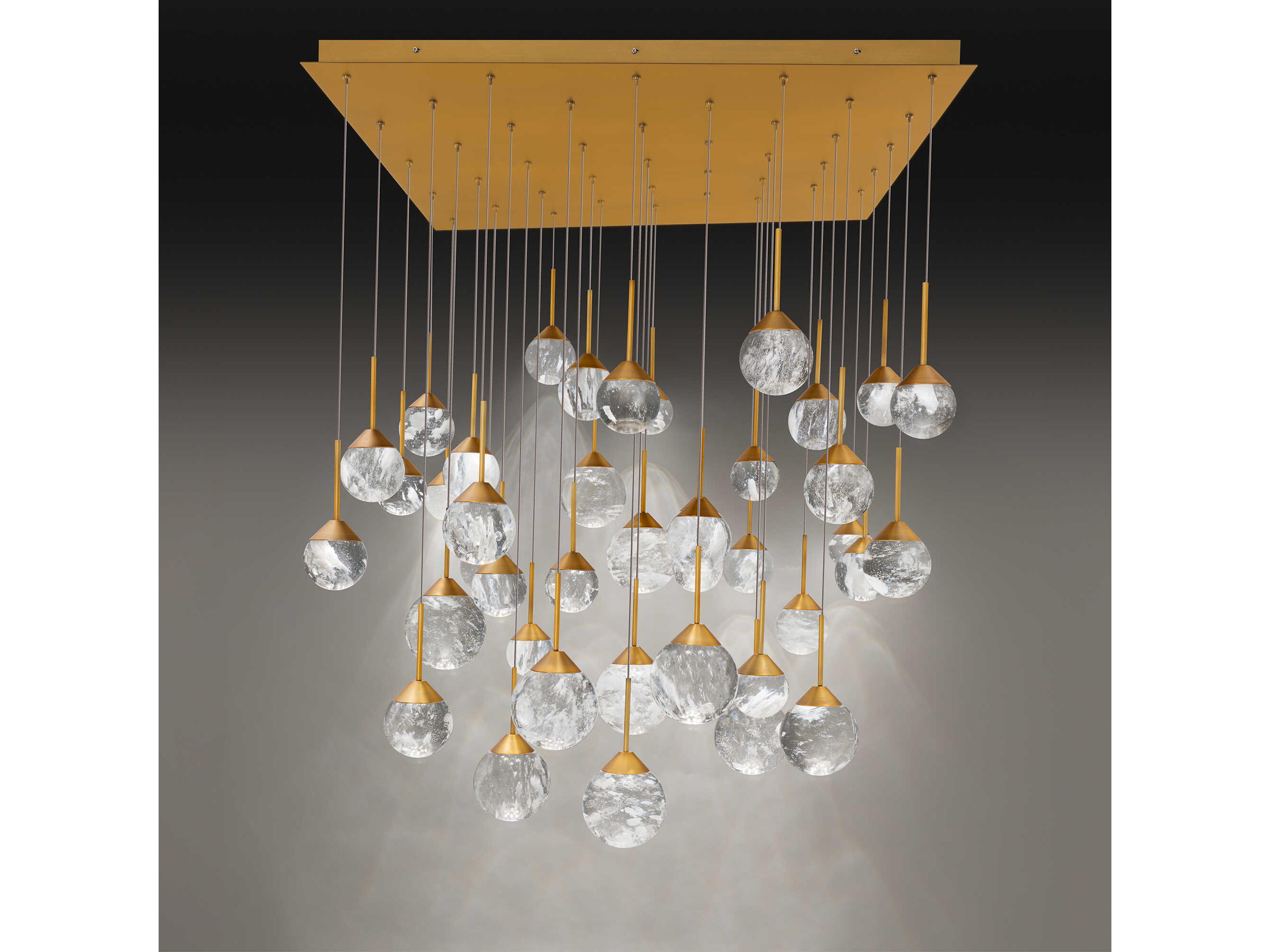 Schonbek Quest 41-Light Aged Brass Globe Pendant