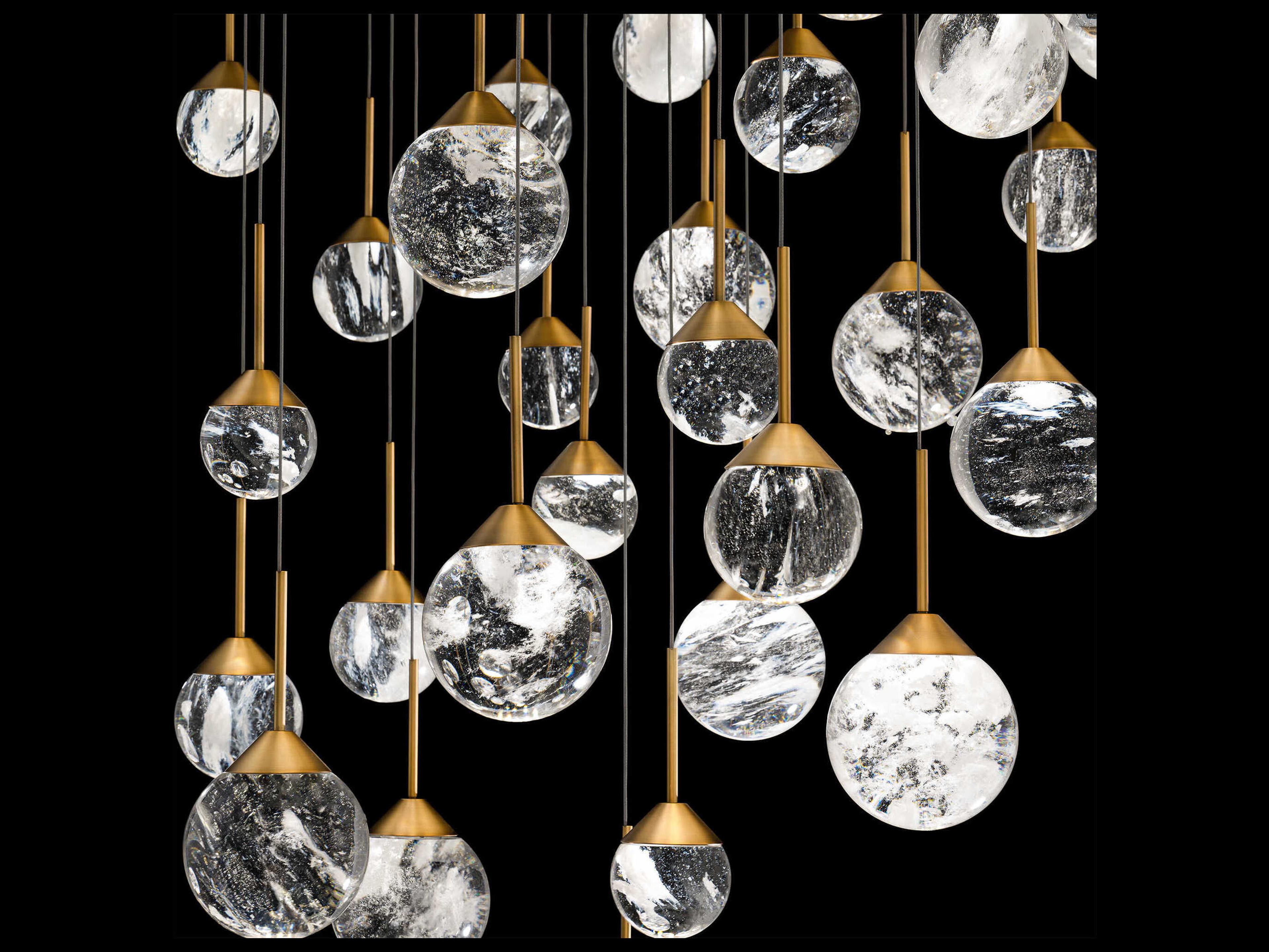 Schonbek Quest 41-Light Aged Brass Globe Pendant