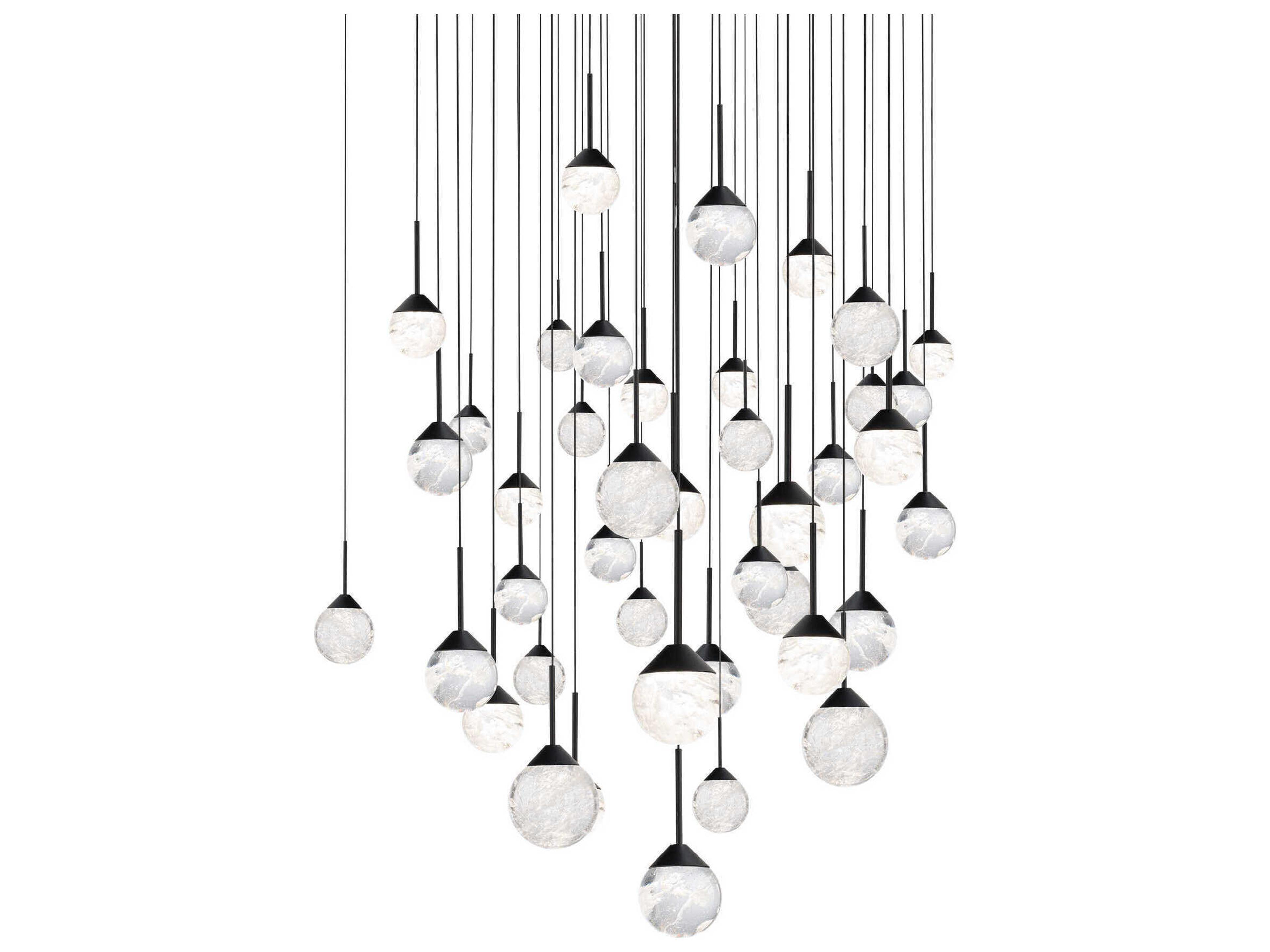 Quest 41-Light Black Globe Pendant