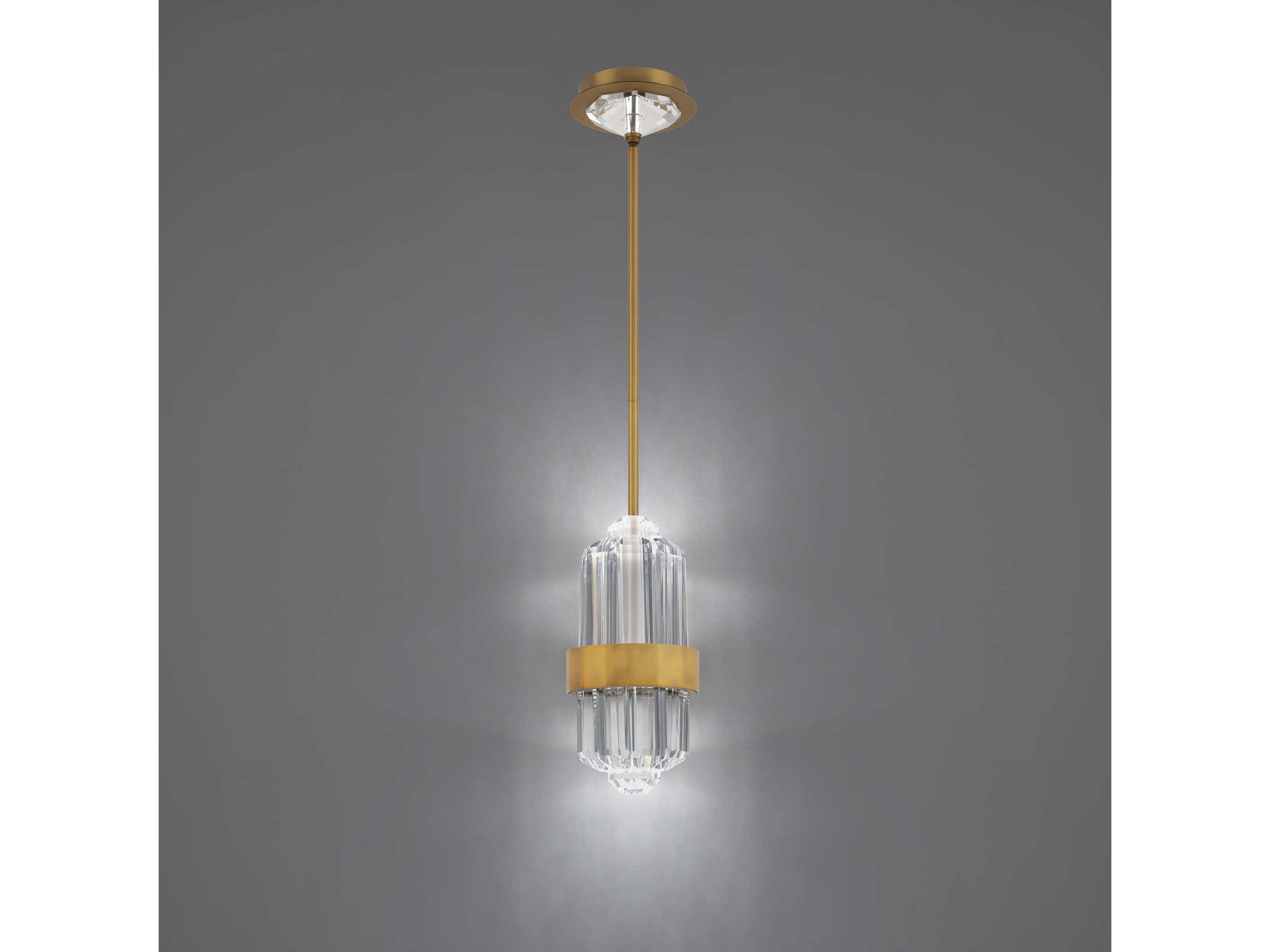 Schonbek Silo Aged Brass Cylinder Mini Pendant