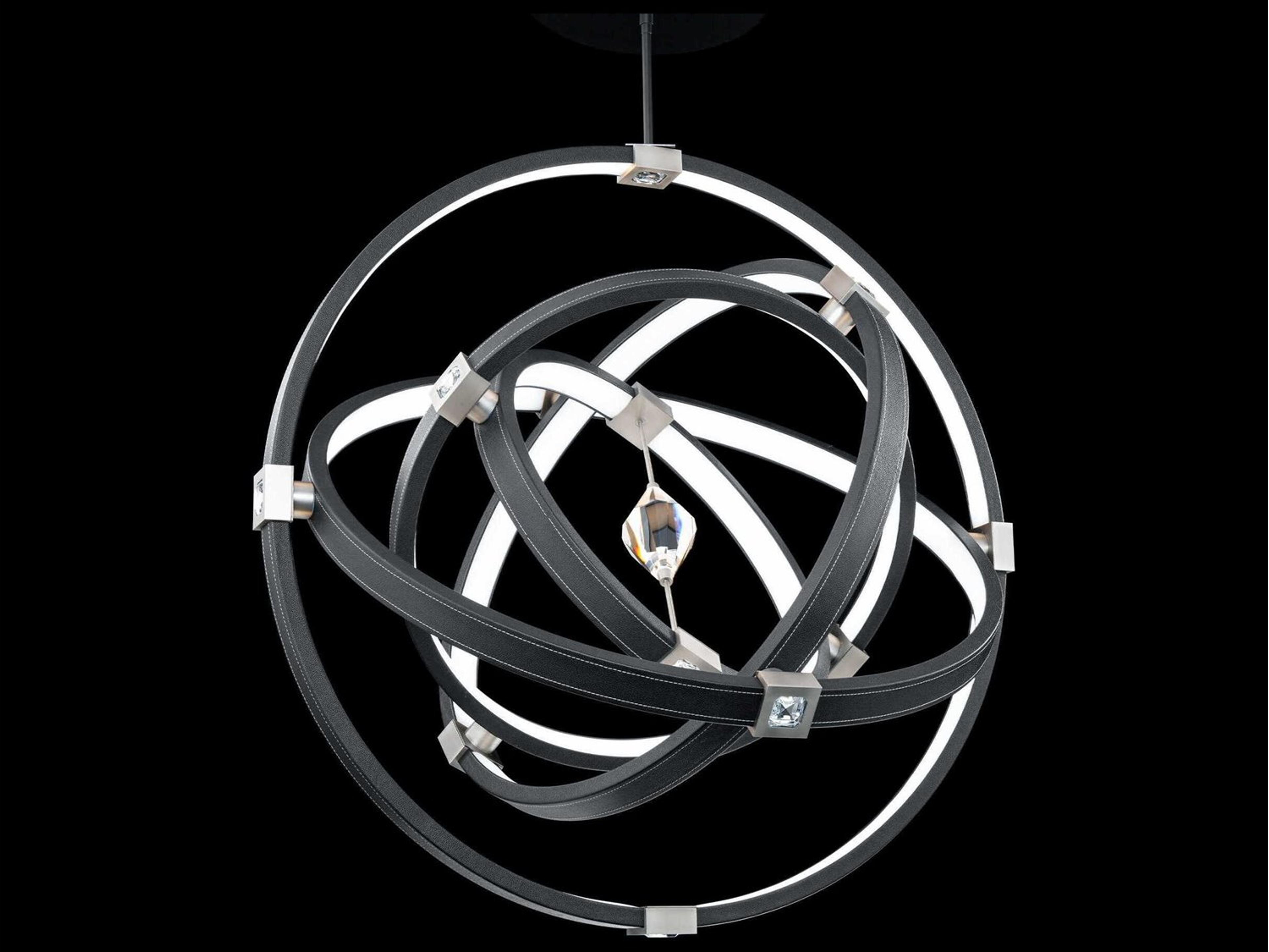 Schonbek Atomic 5-Light Black Geometric Round Pendant